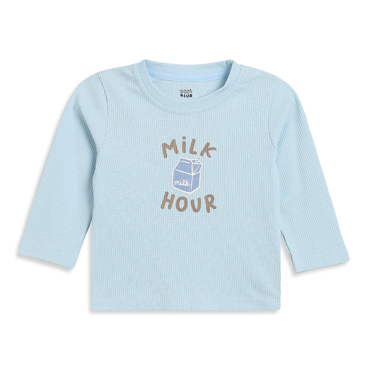 Baby Boys Blue and Beige Cotton T-Shirts Pack of 2 Regular Fit