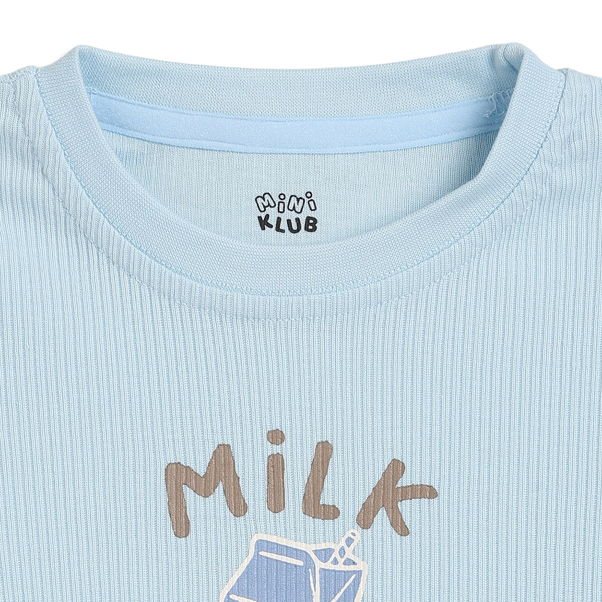 Baby Boys Blue and Beige Cotton T-Shirts Pack of 2 Regular Fit