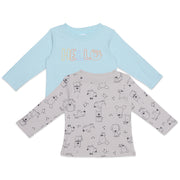 Baby Boys Blue and Grey Cotton T-Shirts Pack of 2 Regular Fit Casual Wear