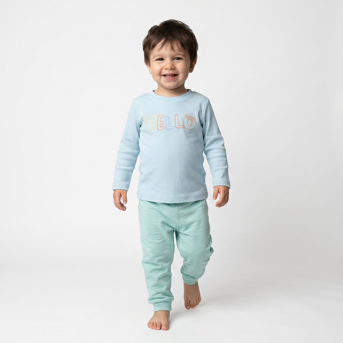 Baby Boys Blue and Grey Cotton T-Shirts Pack of 2 Regular Fit Casual Wear