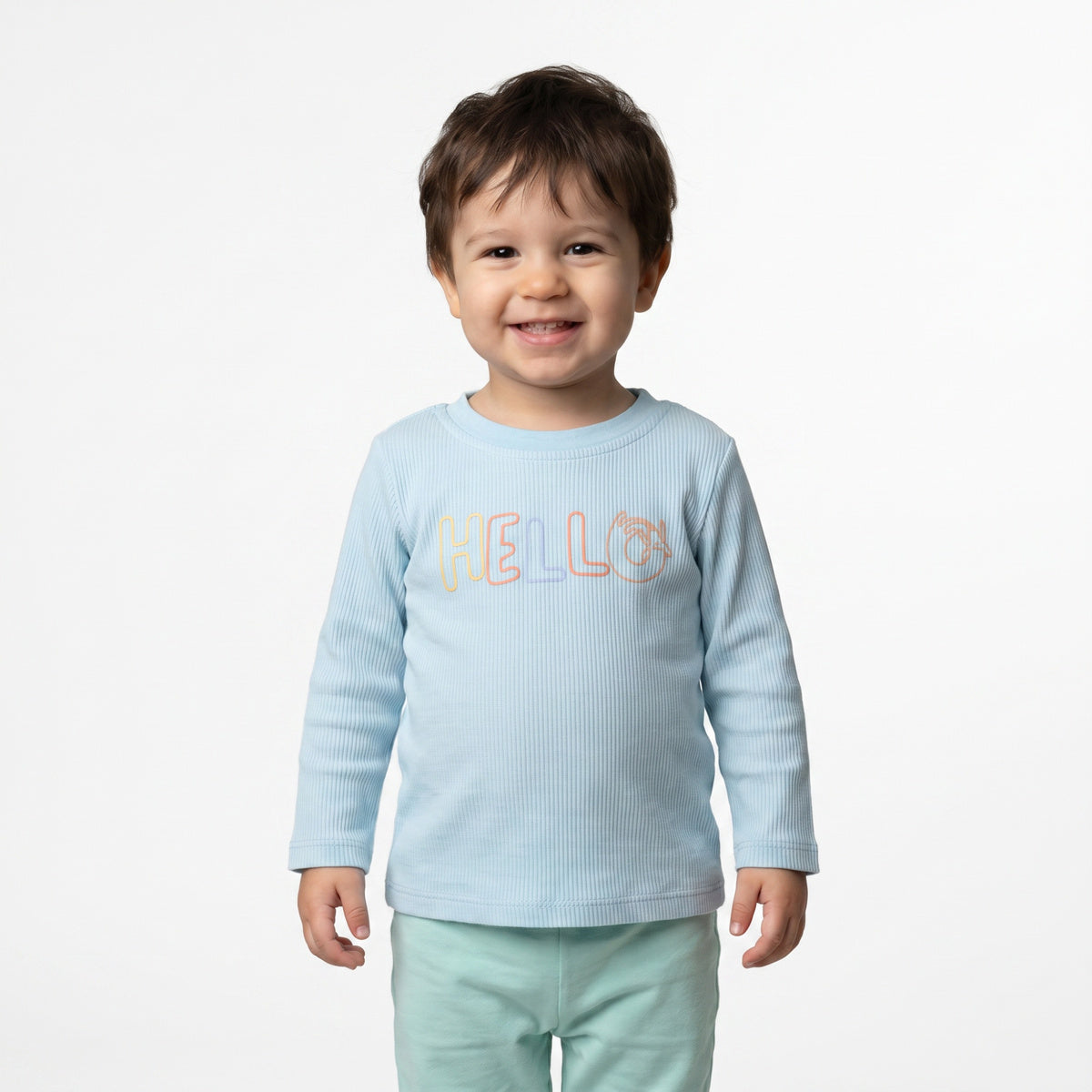Baby Boys Blue and Grey Cotton T-Shirts Pack of 2 Regular Fit Casual Wear