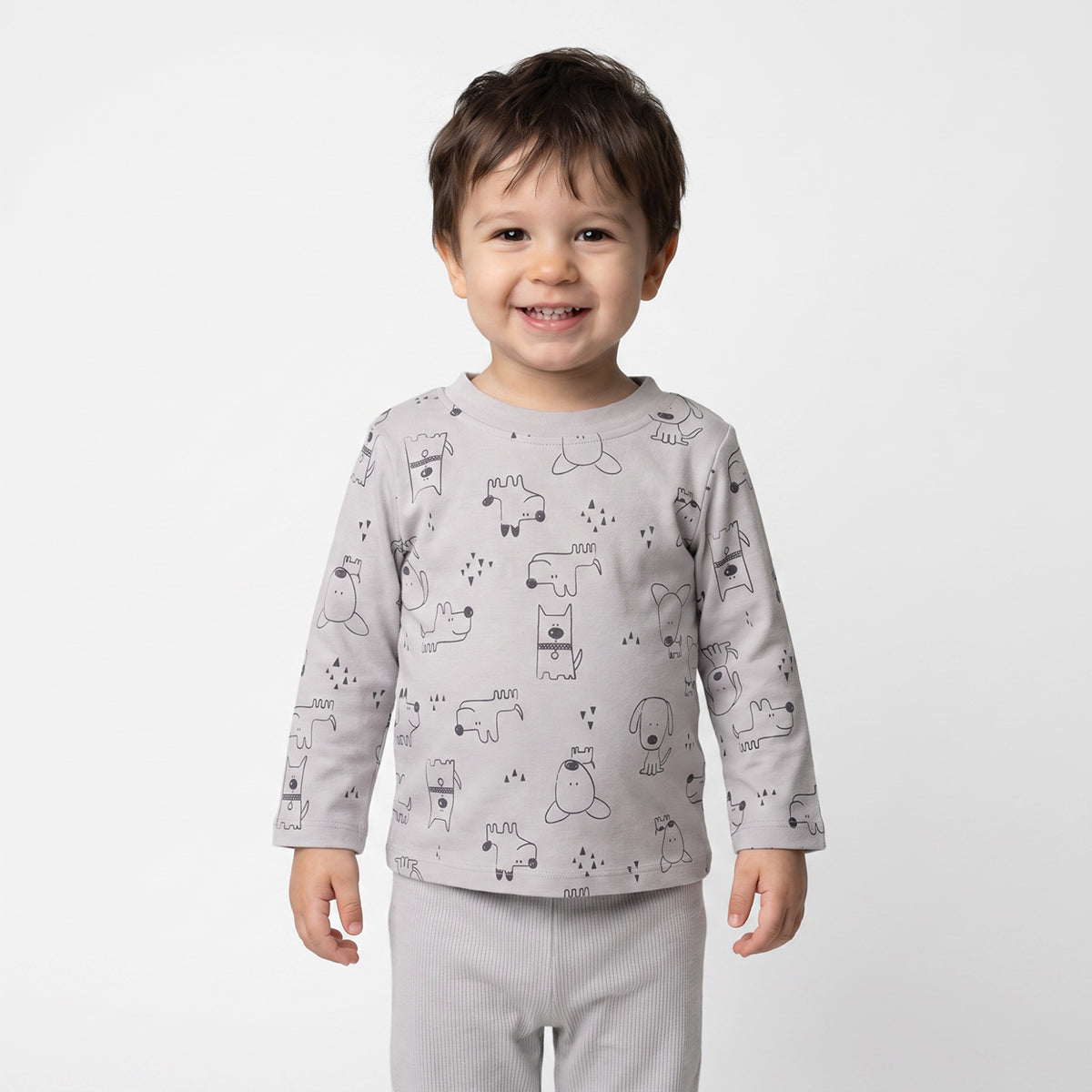 Baby Boys Blue and Grey Cotton T-Shirts Pack of 2 Regular Fit Casual Wear