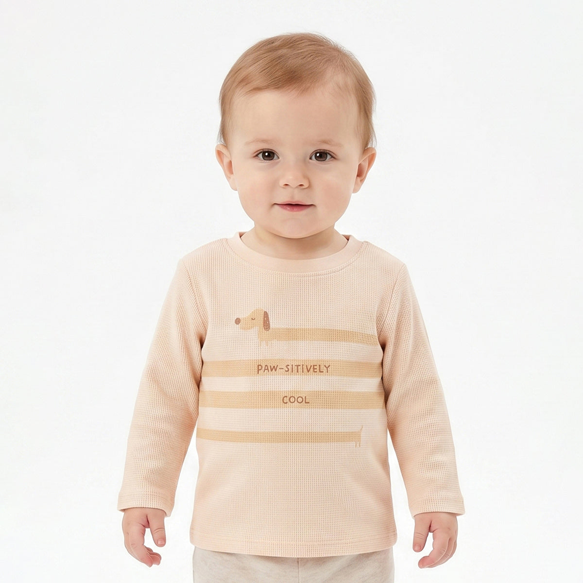 Baby Boys Yellow and Beige Cotton Printed T-Shirts Pack of 2 Regular Fit Casual Baby T-Shirts