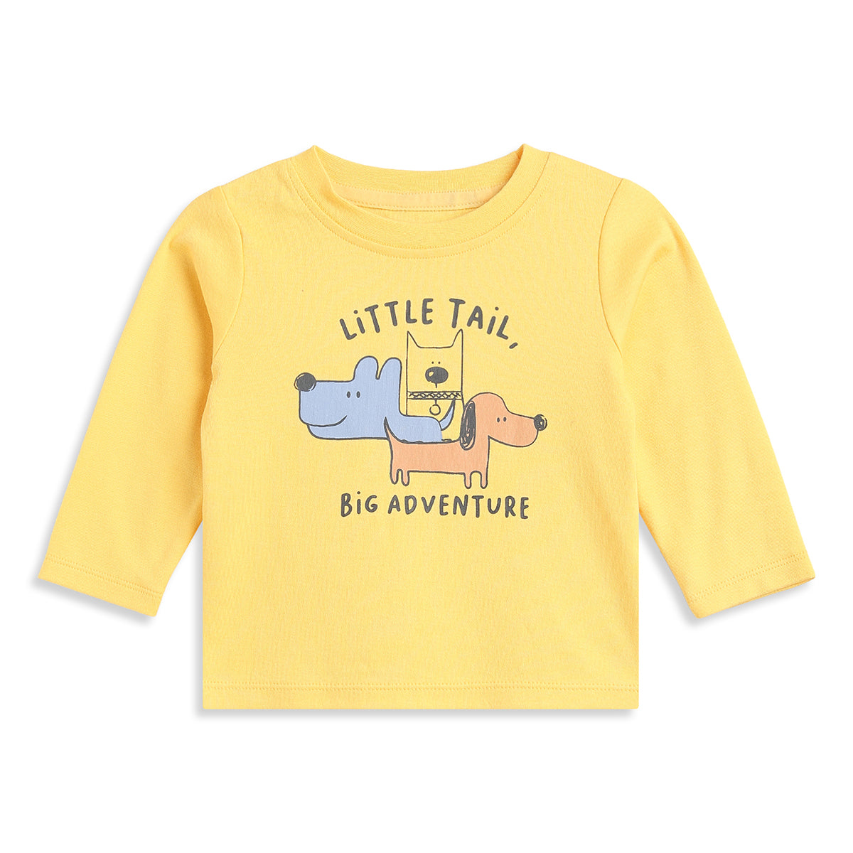 Baby Boys Yellow and Beige Cotton Printed T-Shirts Pack of 2 Regular Fit Casual Baby T-Shirts
