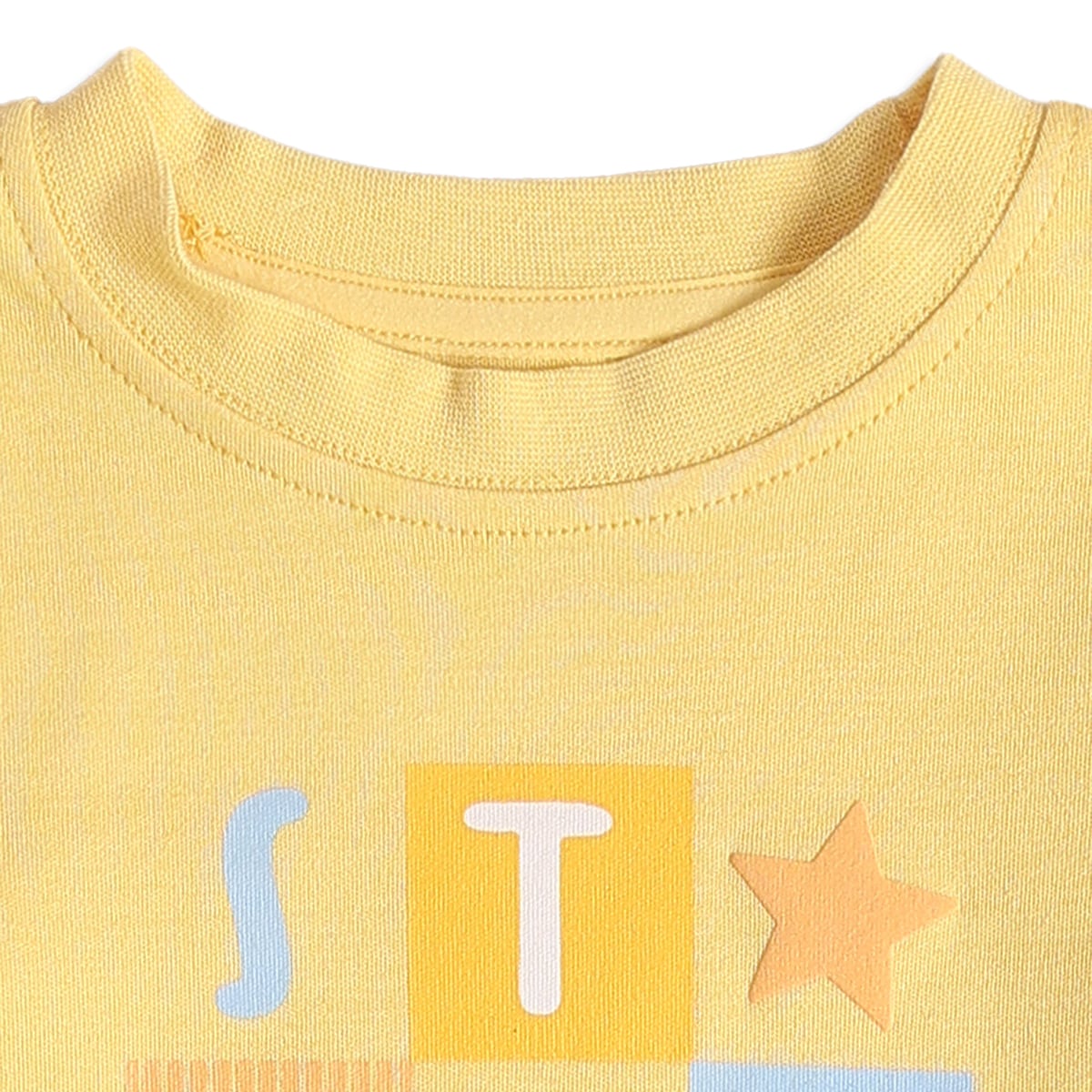 Baby Boys Yellow And Mint Green Cotton Blend Star Printed T-Shirts Pack of 2 Regular Fit Casual Wear