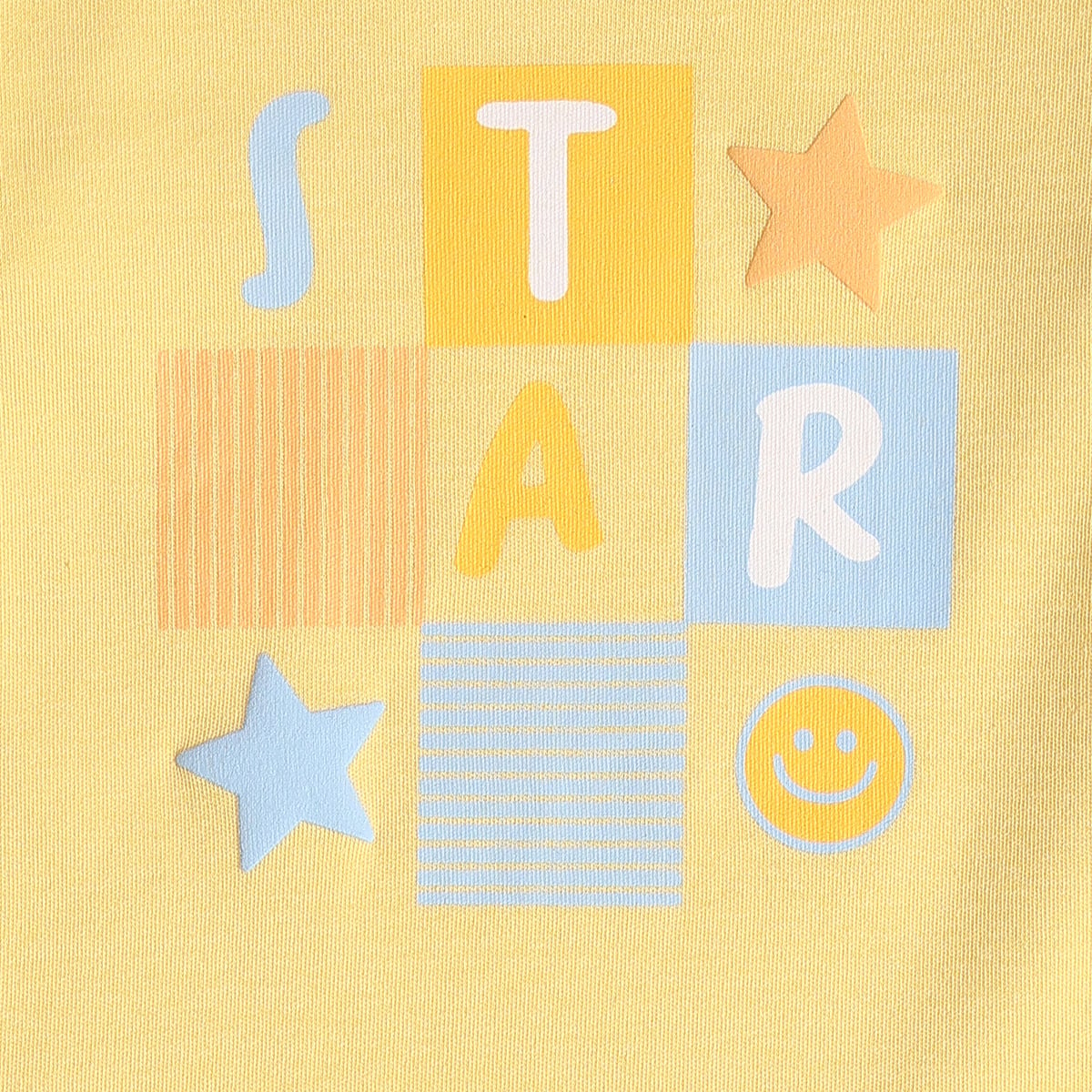Baby Boys Yellow And Mint Green Cotton Blend Star Printed T-Shirts Pack of 2 Regular Fit Casual Wear