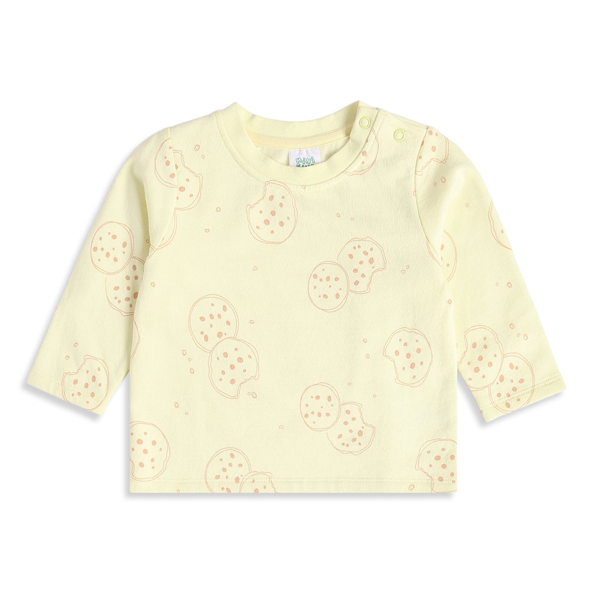 Baby Boys Yellow And Peach Cotton Printed Full Sleeve T-Shirts Pack Of 2 Regular Fit Casual Wear