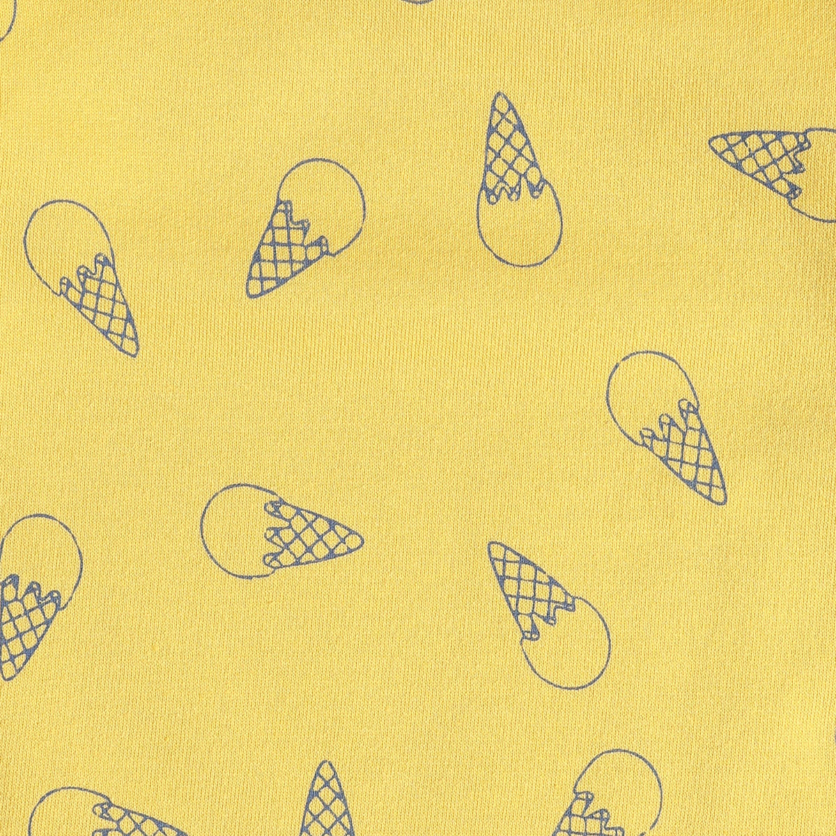 Baby Boys Yellow And Blue Cotton Ice Cream Printed Full Sleeve T-Shirts Pack Of 2 Regular Fit Casual Wear