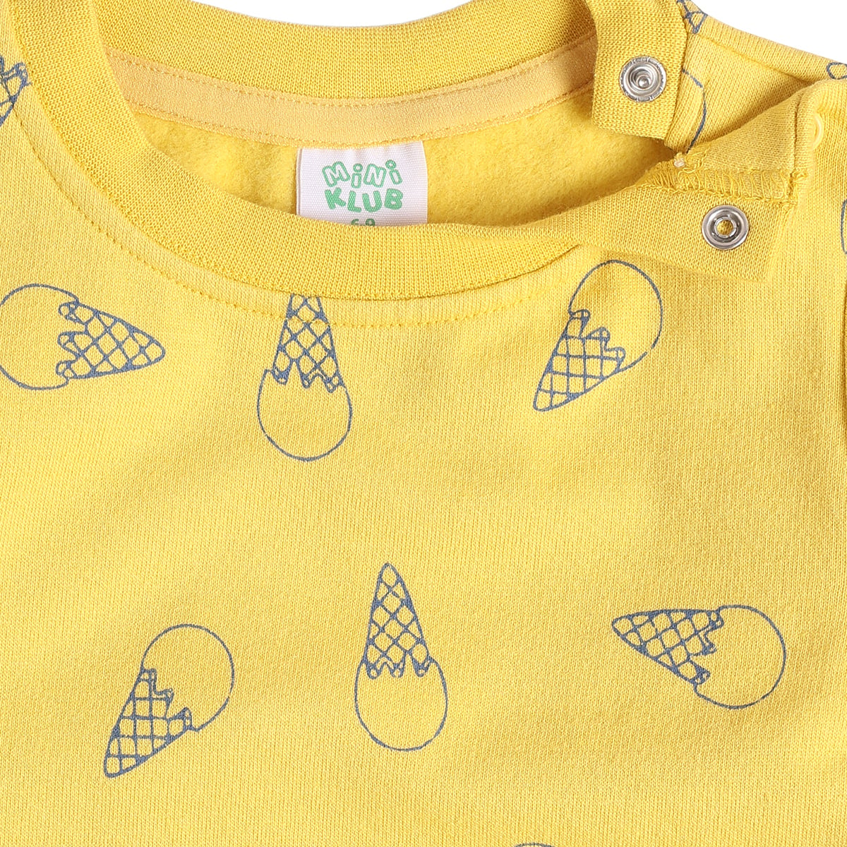 Baby Boys Yellow And Blue Cotton Ice Cream Printed Full Sleeve T-Shirts Pack Of 2 Regular Fit Casual Wear