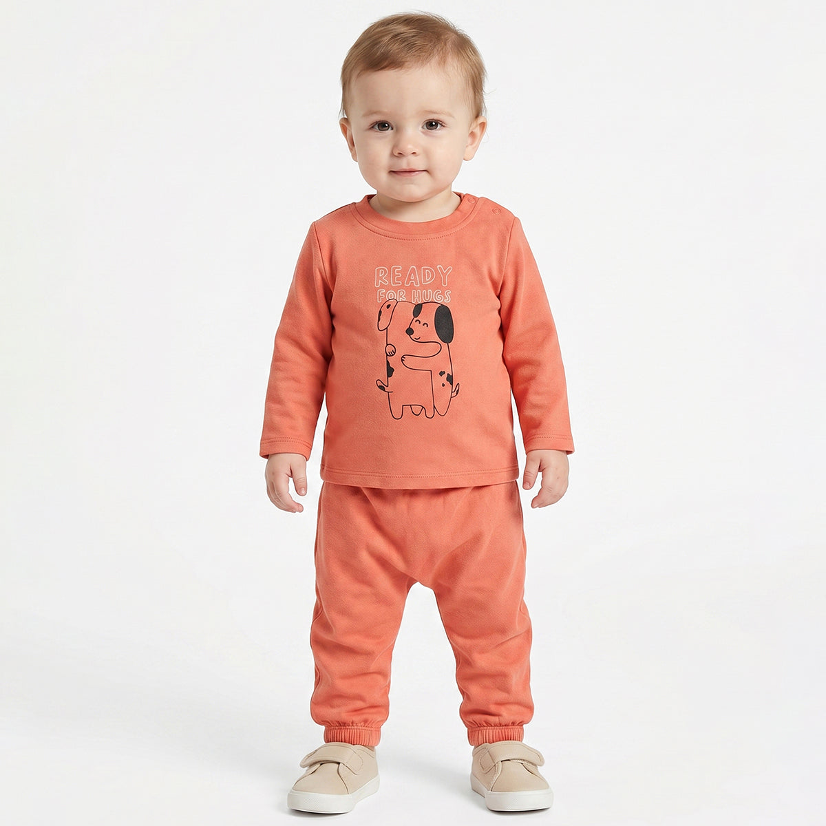Baby Boys Orange and Light Blue Cotton Printed T-Shirts Pack of 2 Regular Fit Casual T-Shirts