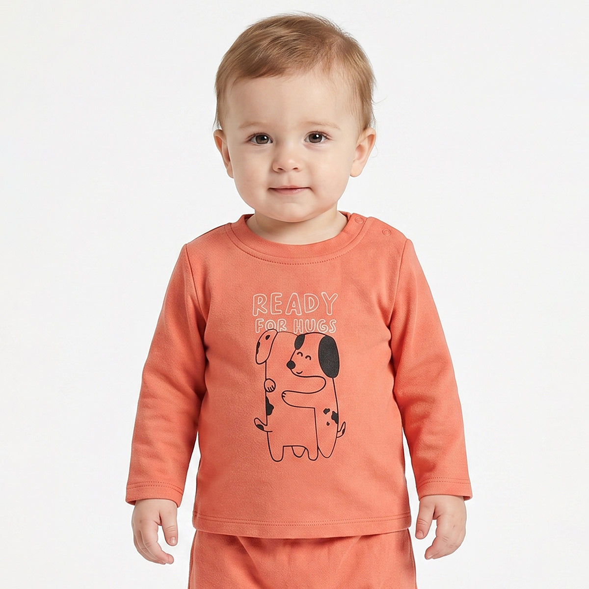 Baby Boys Orange and Light Blue Cotton Printed T-Shirts Pack of 2 Regular Fit Casual T-Shirts