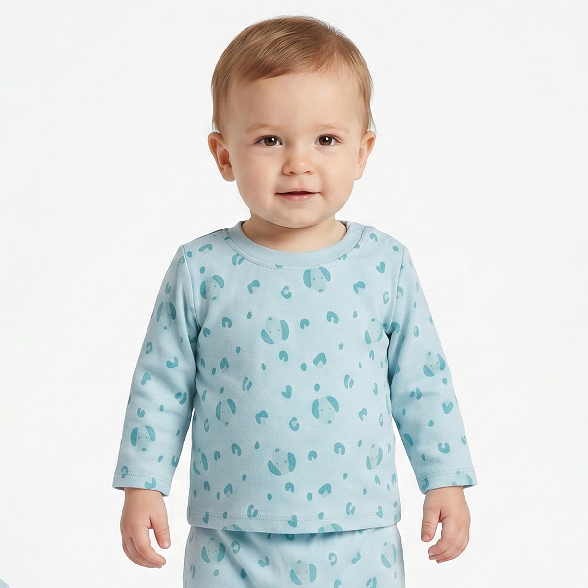 Baby Boys Orange and Light Blue Cotton Printed T-Shirts Pack of 2 Regular Fit Casual T-Shirts