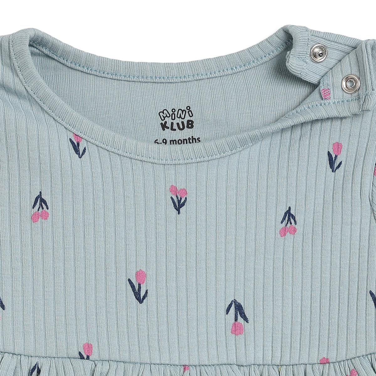 Baby Girls Blue and Pink Cotton Dresses Pack of 2 Regular Fit