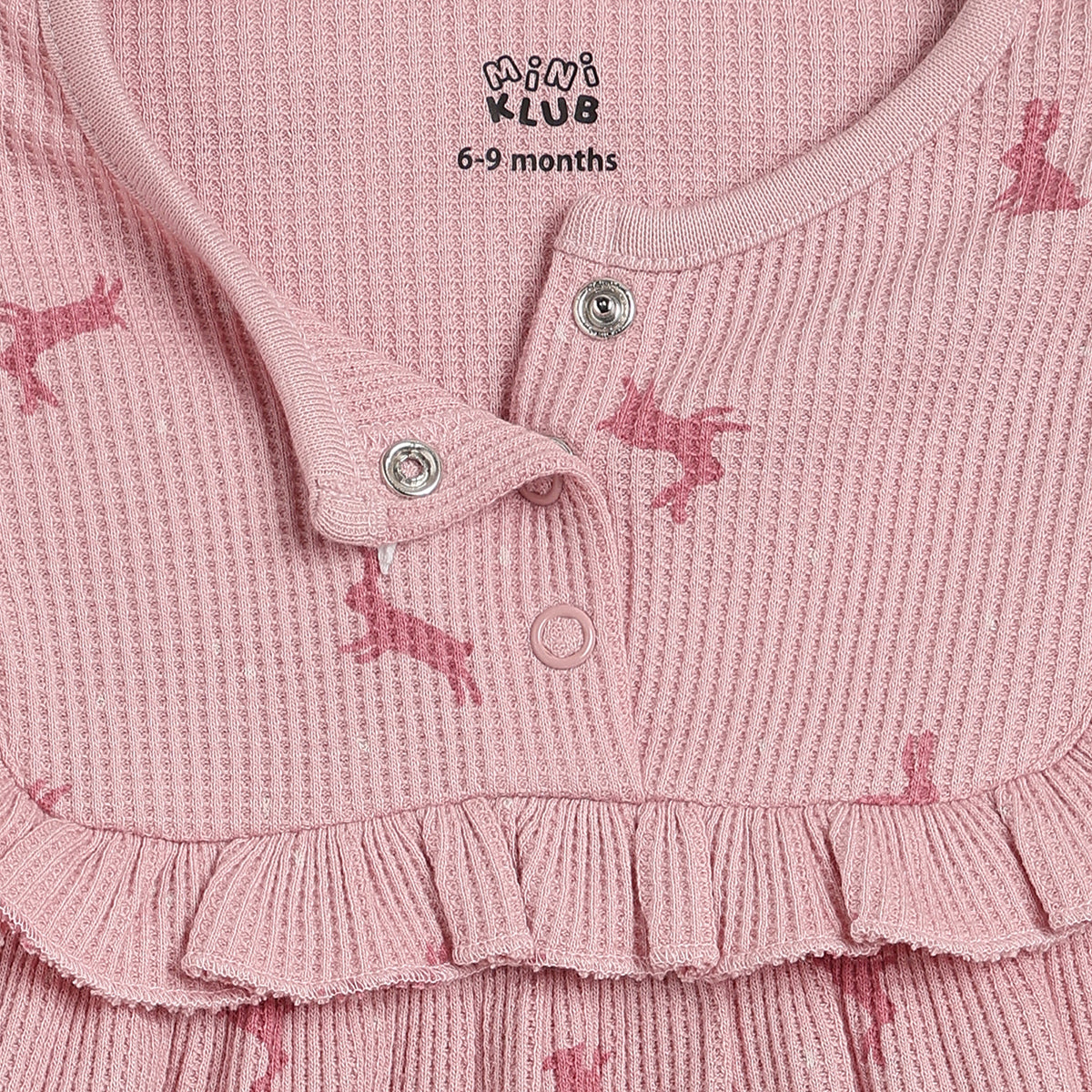 Baby Girls Pink Cotton Printed Dresses Pack of 2 Regular Fit
