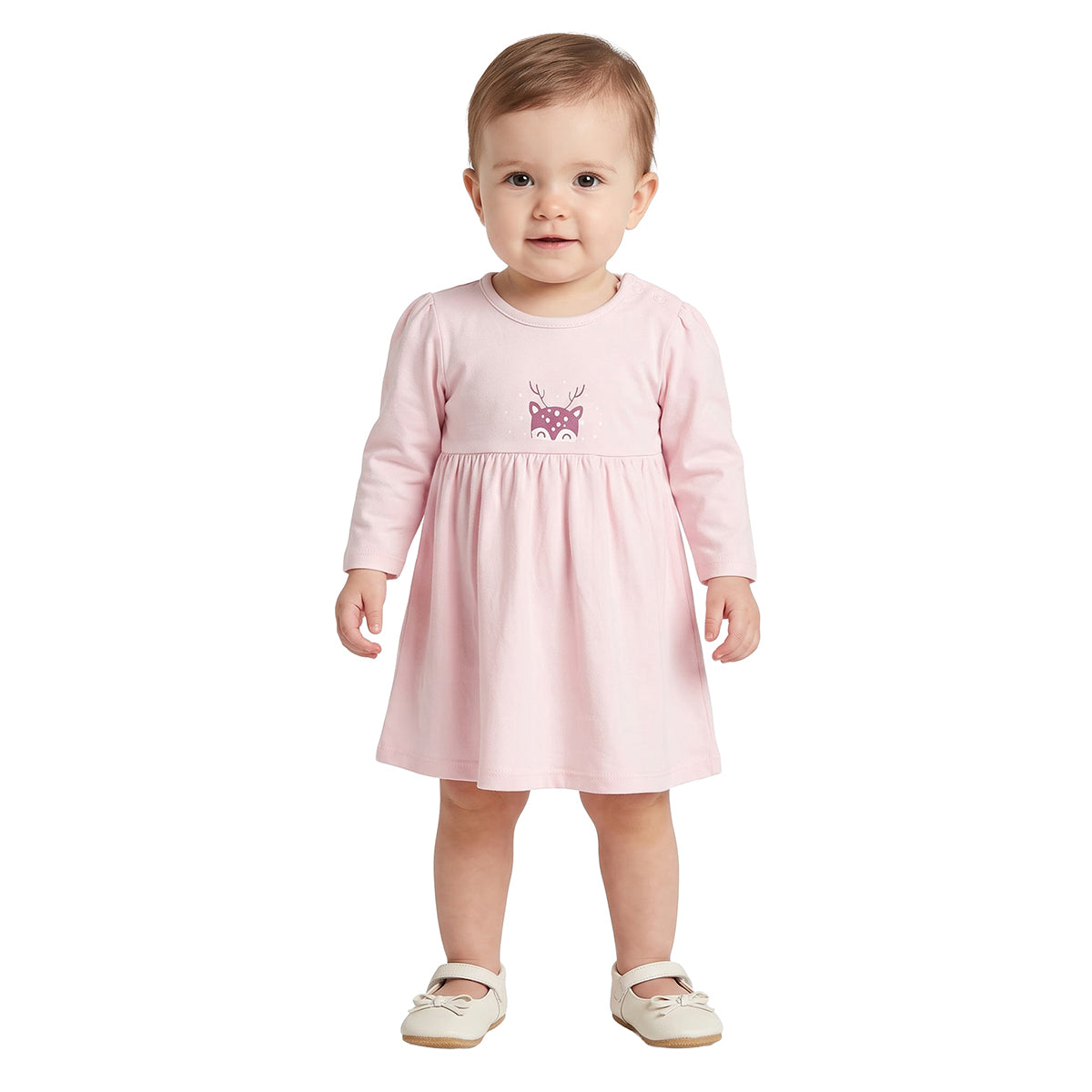 Baby Girls Pink Cotton Printed Dresses Pack of 2 Regular Fit
