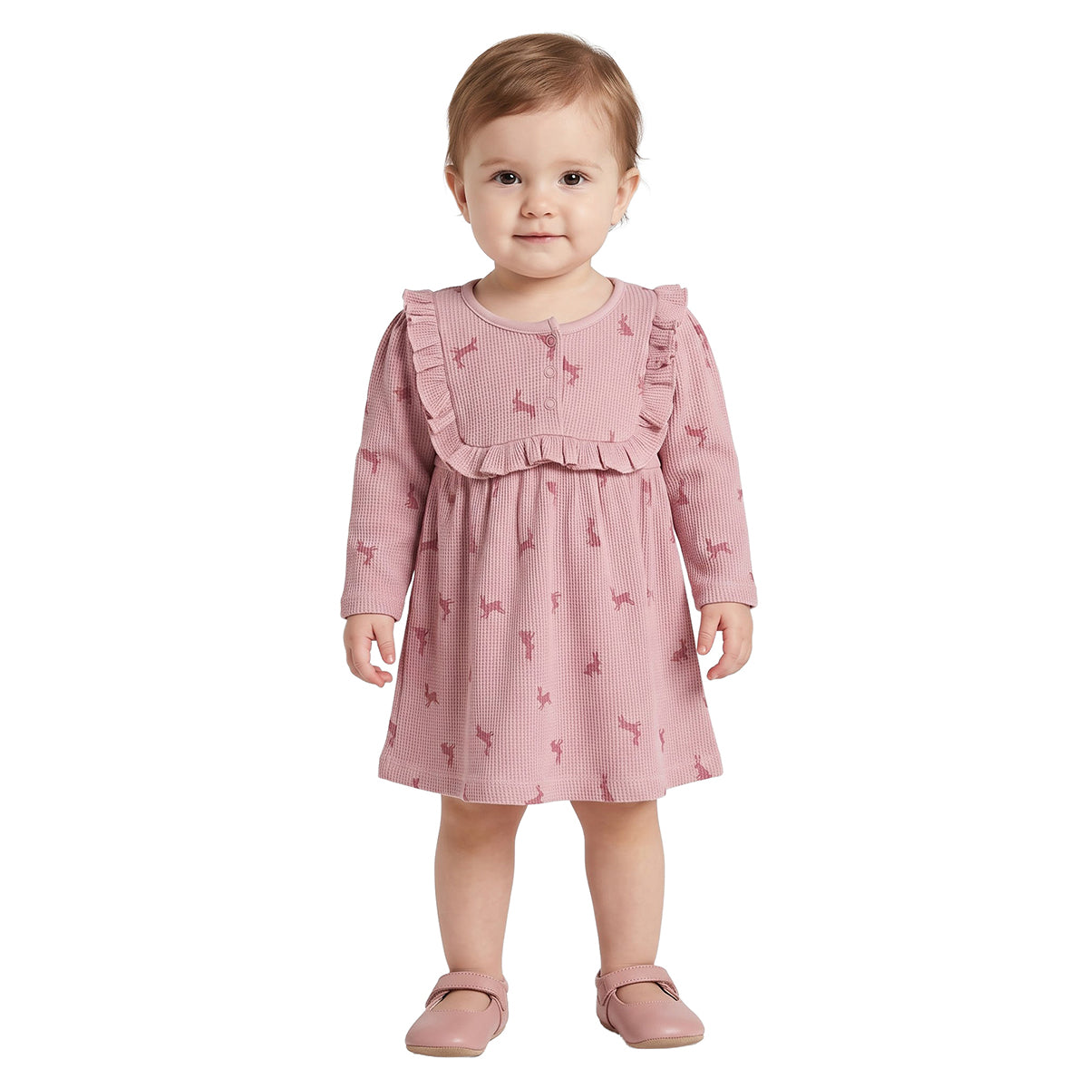 Baby Girls Pink Cotton Printed Dresses Pack of 2 Regular Fit