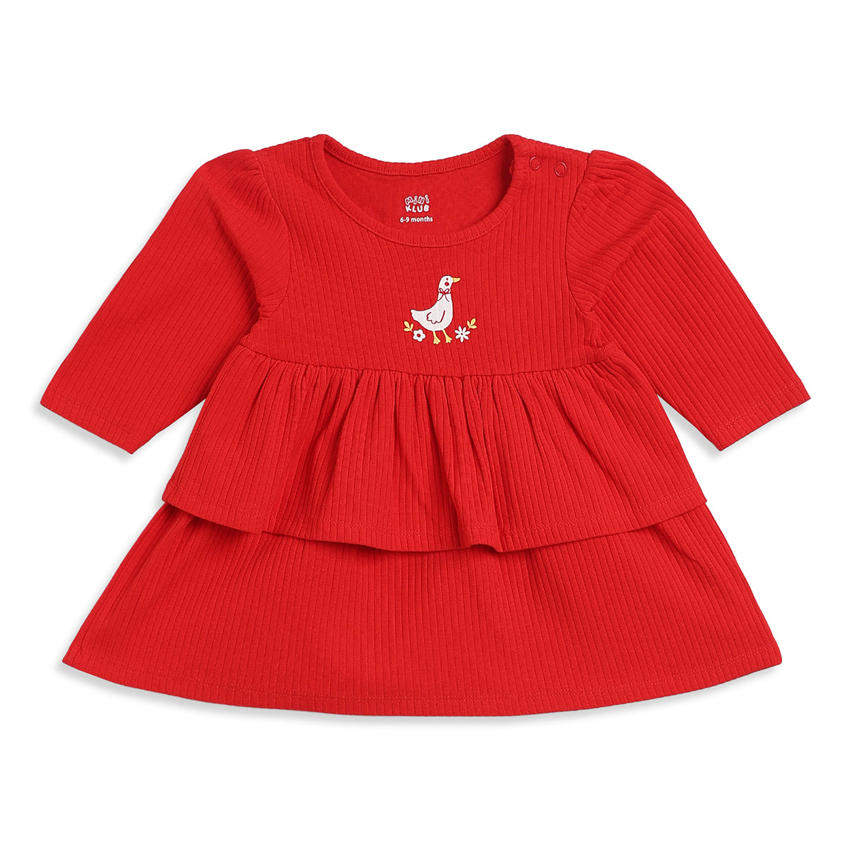Baby Girls Green and Red Cotton Dress Pack of 2 Regular Fit Casual Wear