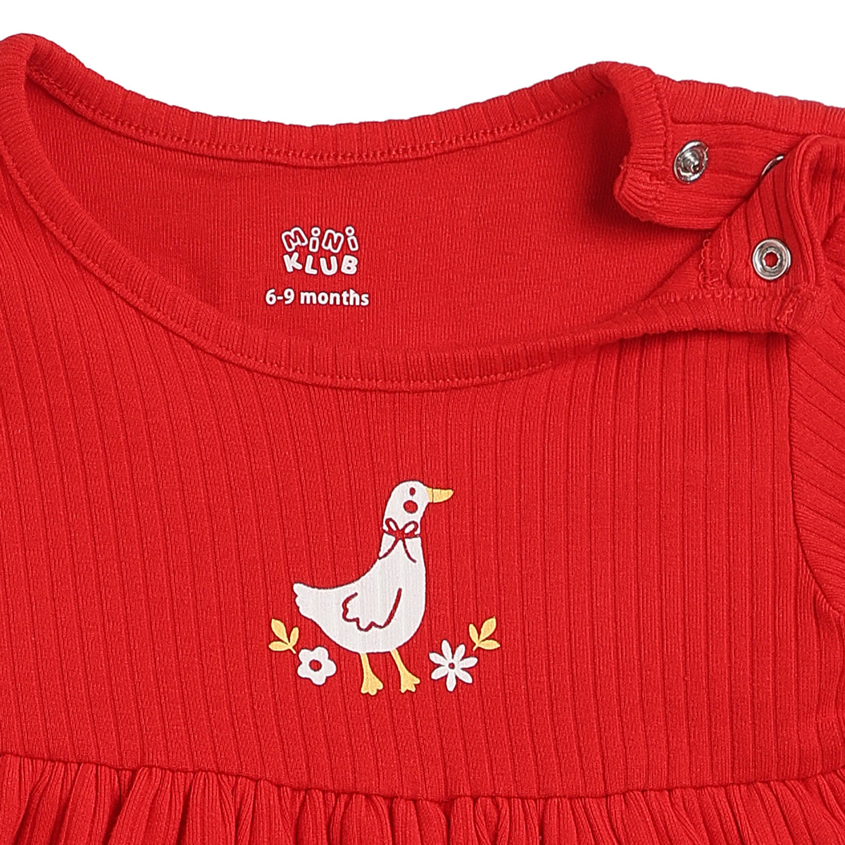 Baby Girls Green and Red Cotton Dress Pack of 2 Regular Fit Casual Wear