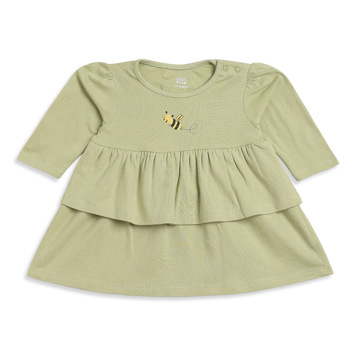 Baby Girls Green and Red Cotton Dress Pack of 2 Regular Fit Casual Wear