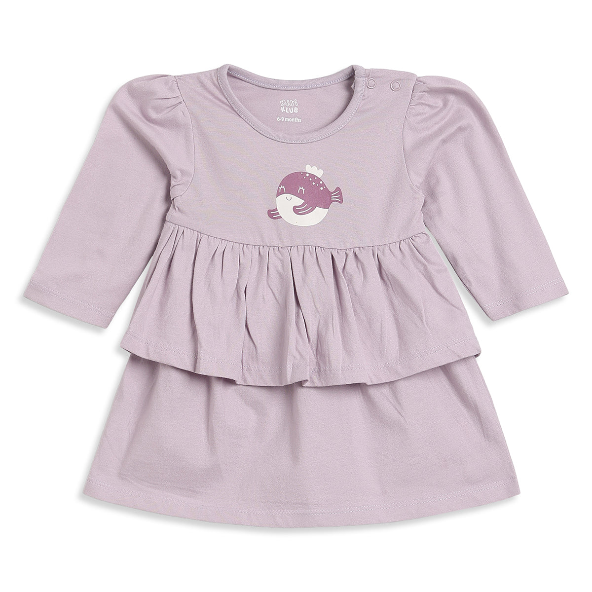 Baby Girls Cream Lilac Cotton Dress Pack of 2 Regular Fit Casual Wear