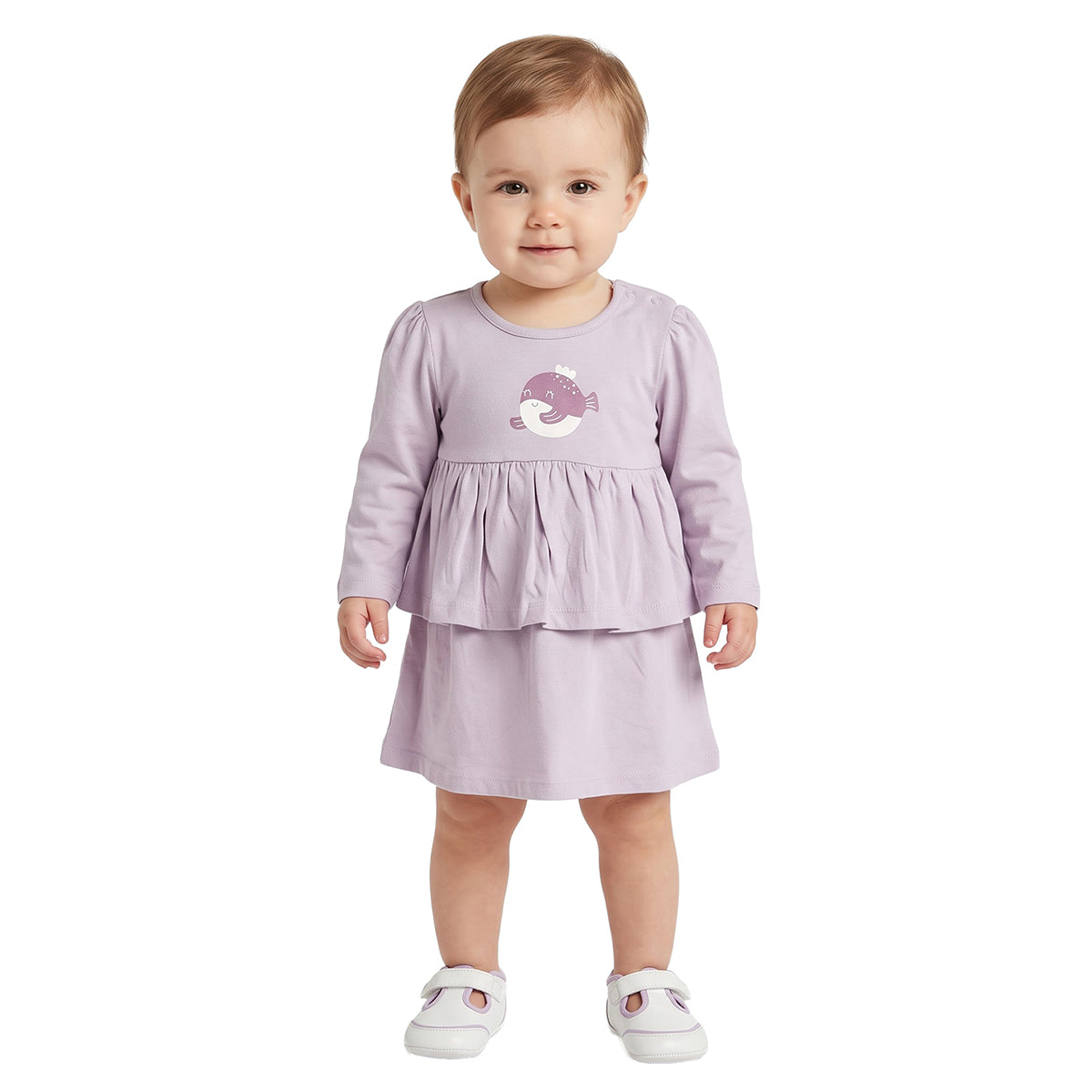 Baby Girls Cream Cotton Floral Dresses Pack of 2 Regular Fit