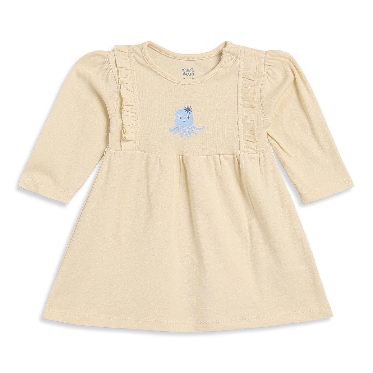 Baby Girls Cream Lilac Cotton Dress Pack of 2 Regular Fit Casual Wear