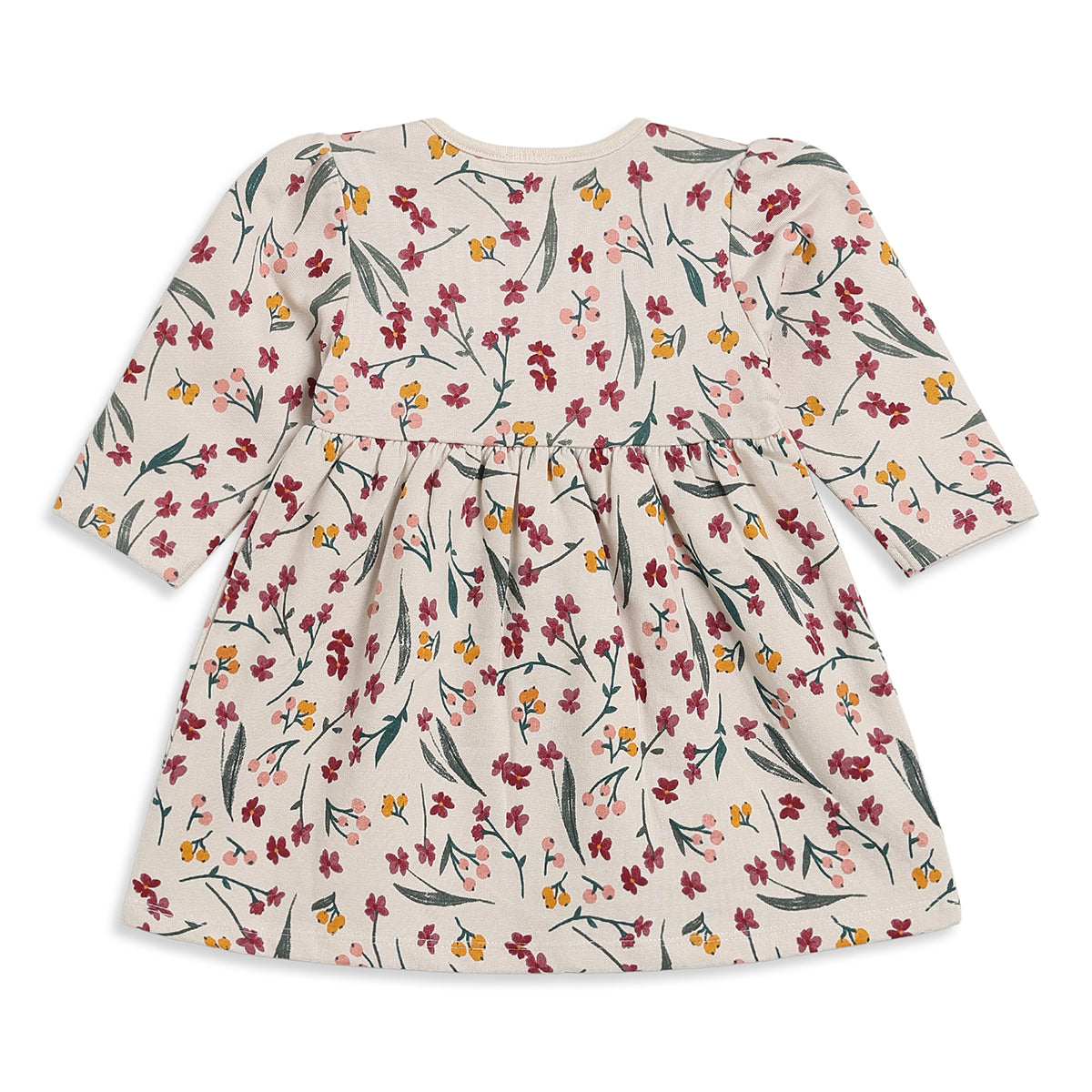 Baby Girls Cream Cotton Floral Dresses Pack of 2 Regular Fit