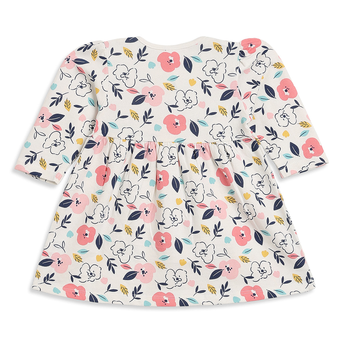 Baby Girls Cream Cotton Floral Dresses Pack of 2 Regular Fit