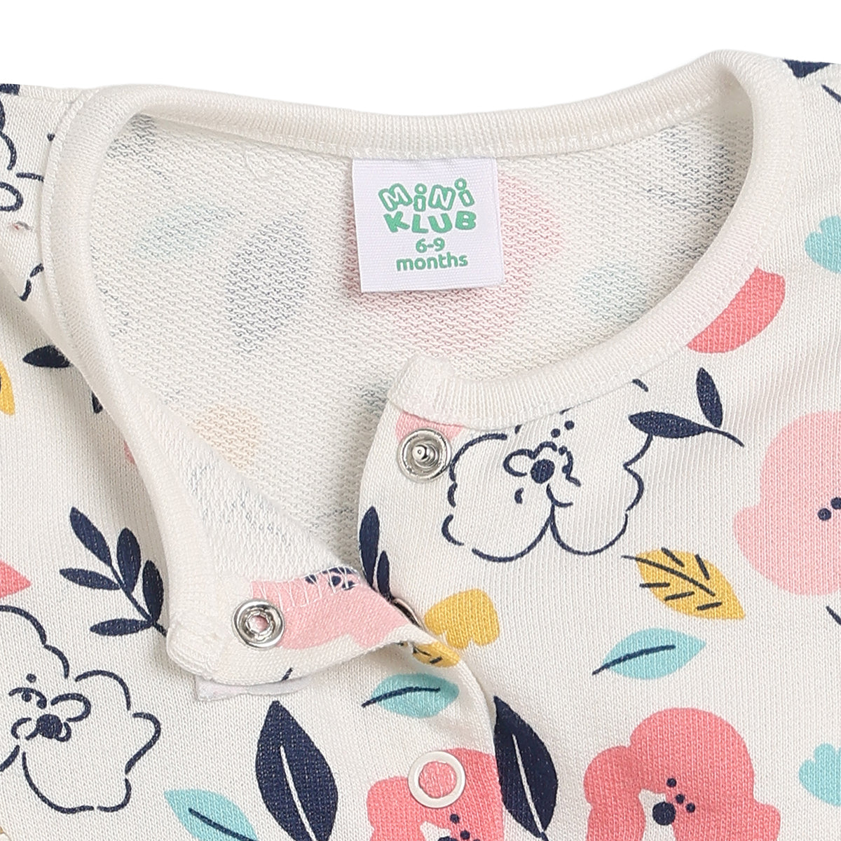 Baby Girls Cream Cotton Floral Dresses Pack of 2 Regular Fit