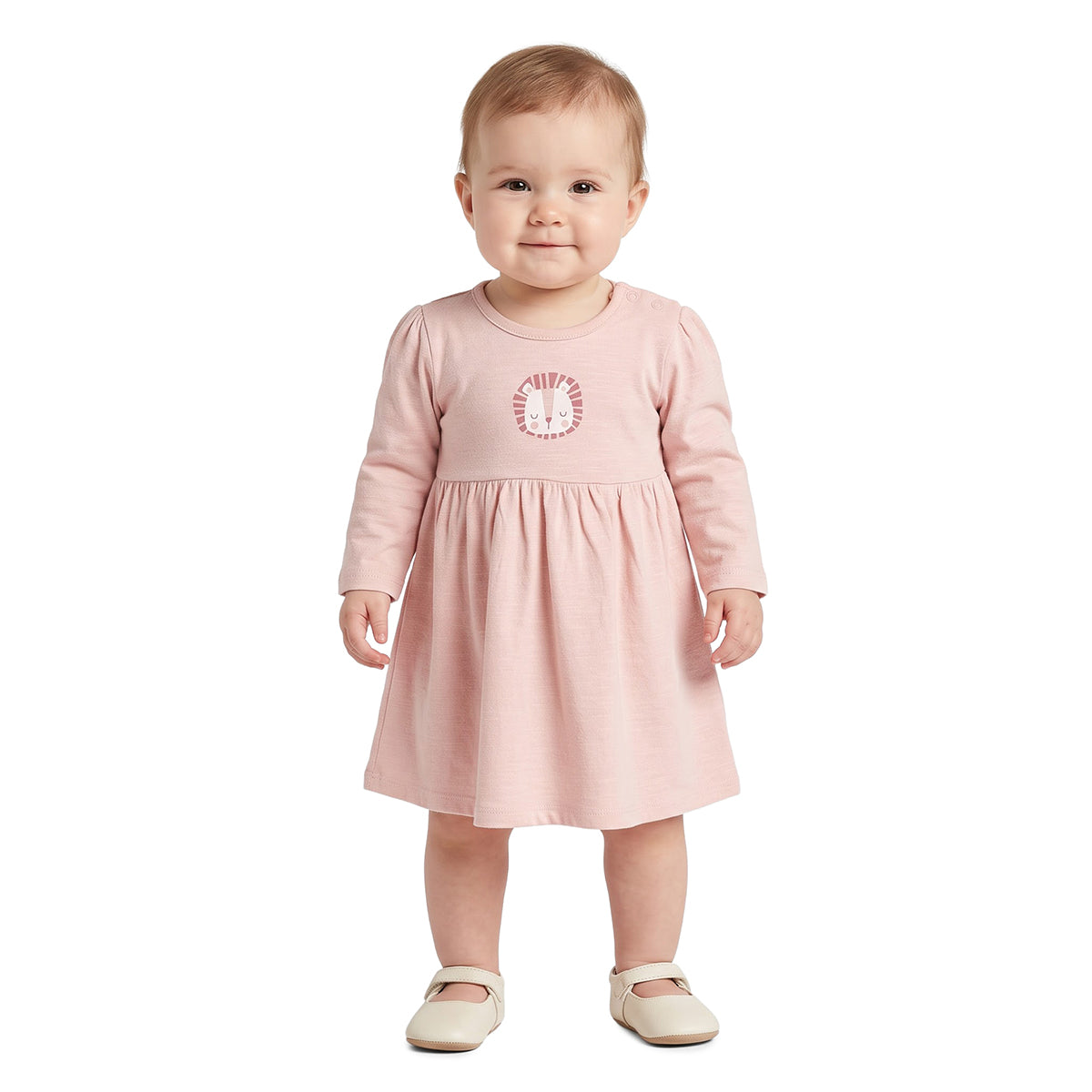 Baby Girls Pink and Peach Printed Dresses Pack of 2 Casual Wear