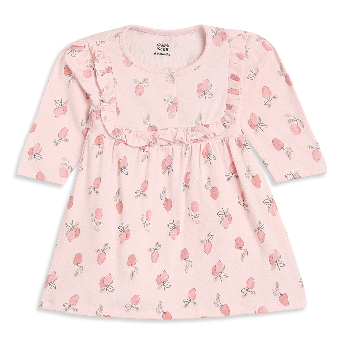 Baby Girls Pink and Peach Printed Dresses Pack of 2 Casual Wear