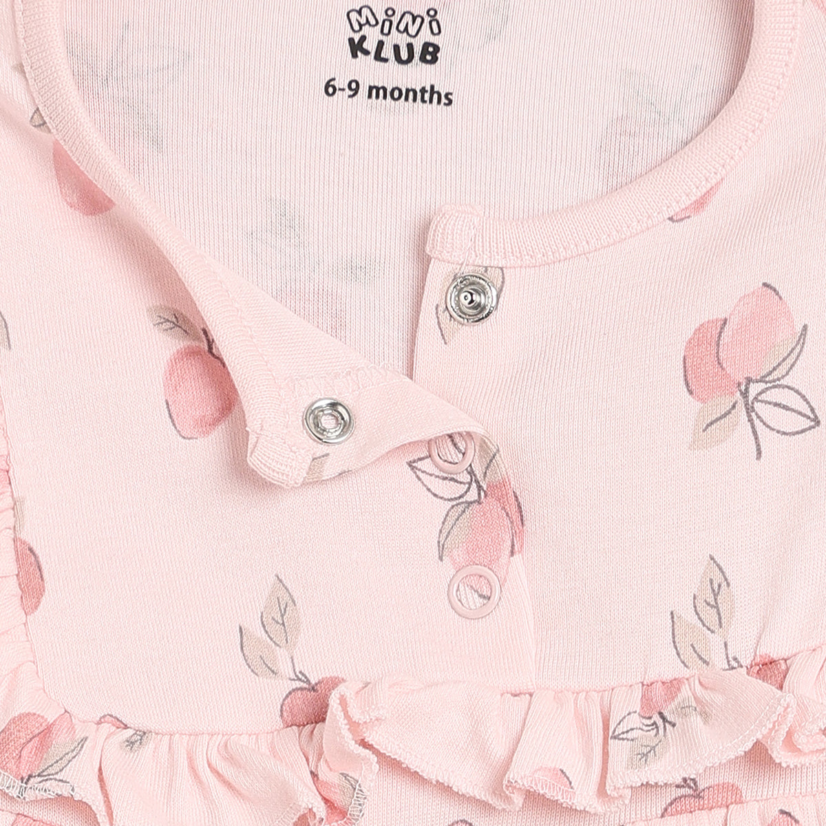 Baby Girls Pink and Peach Printed Dresses Pack of 2 Casual Wear