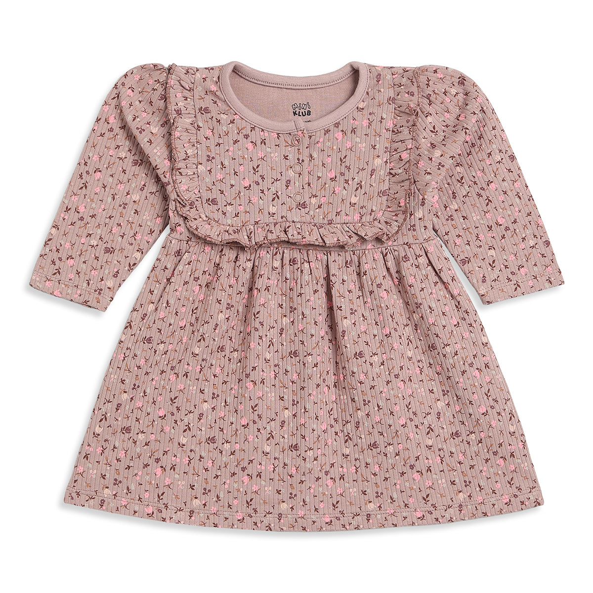 Baby Girls Cream and Mauve Cotton Dresses Pack of 2 Regular Fit