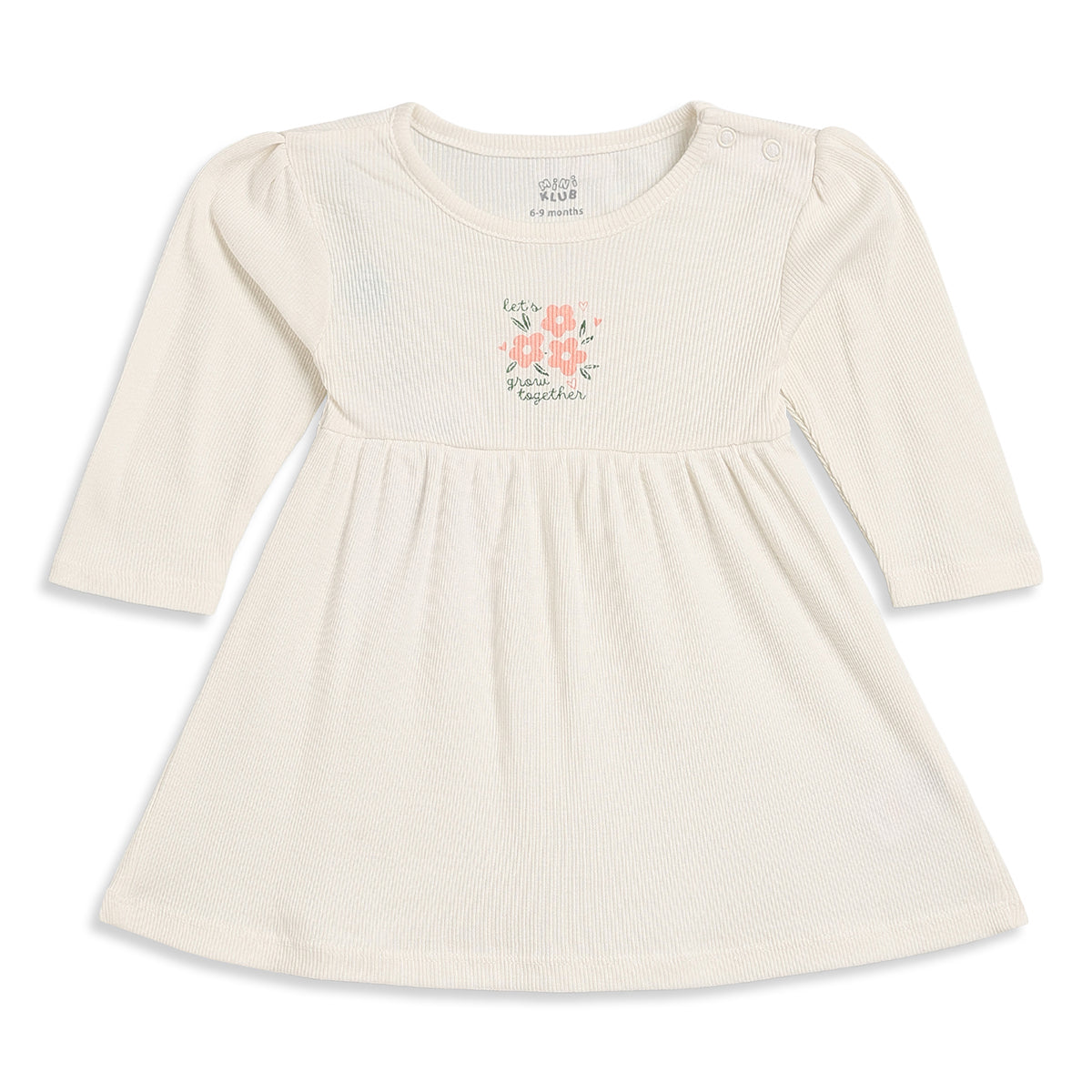 Baby Girls Cream and Mauve Cotton Dresses Pack of 2 Regular Fit