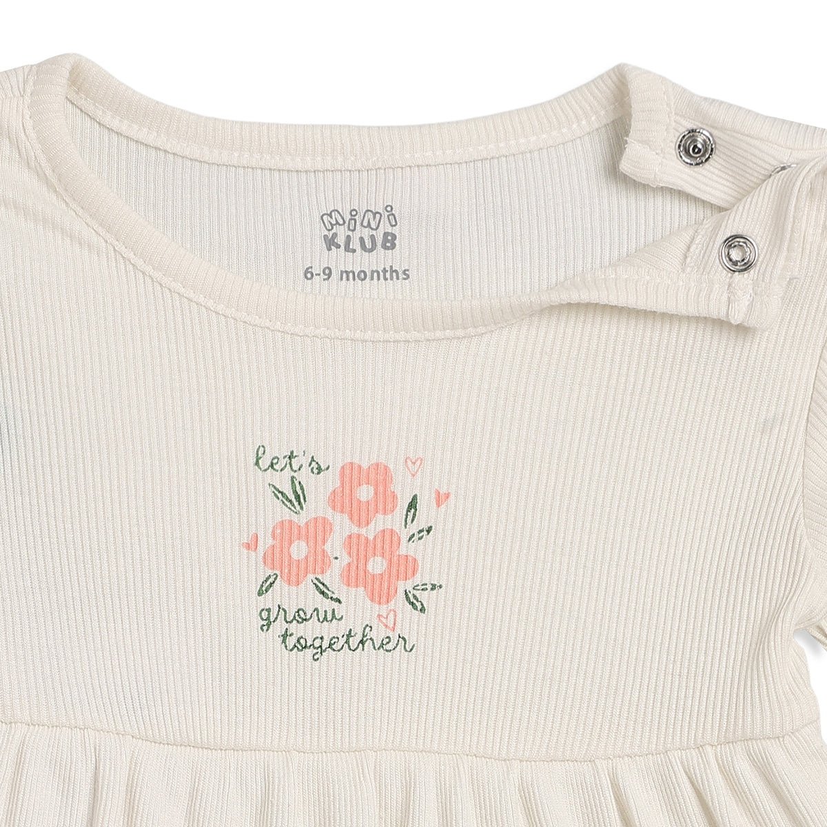 Baby Girls Cream and Mauve Cotton Dresses Pack of 2 Regular Fit