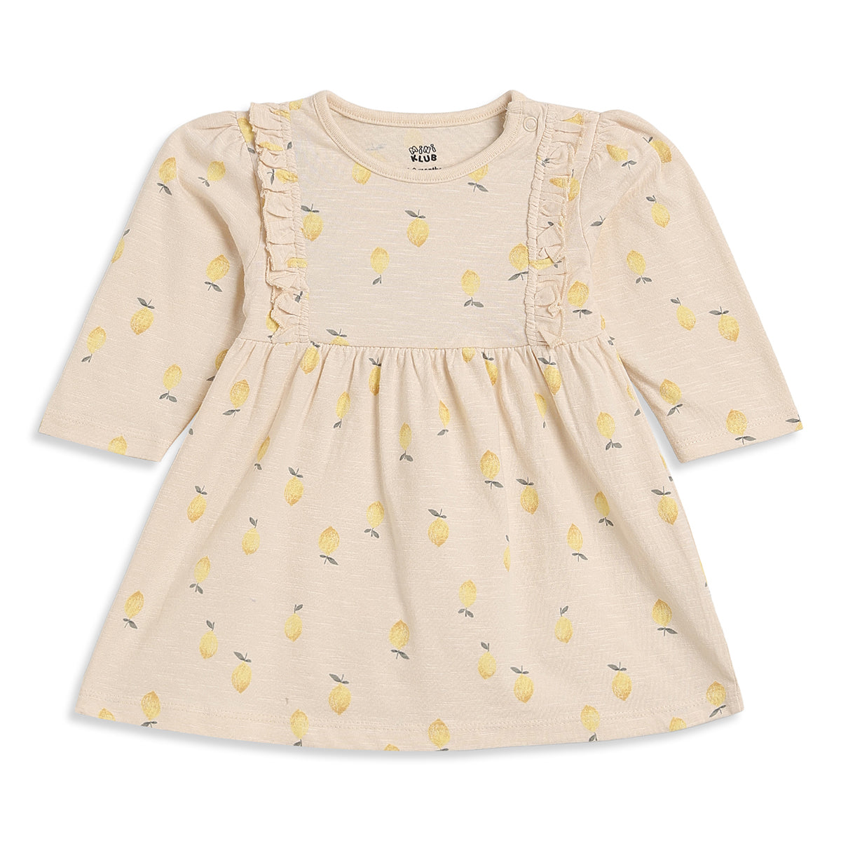 Baby Girls Cream Cotton Printed Dresses Pack of 2 Regular Fit