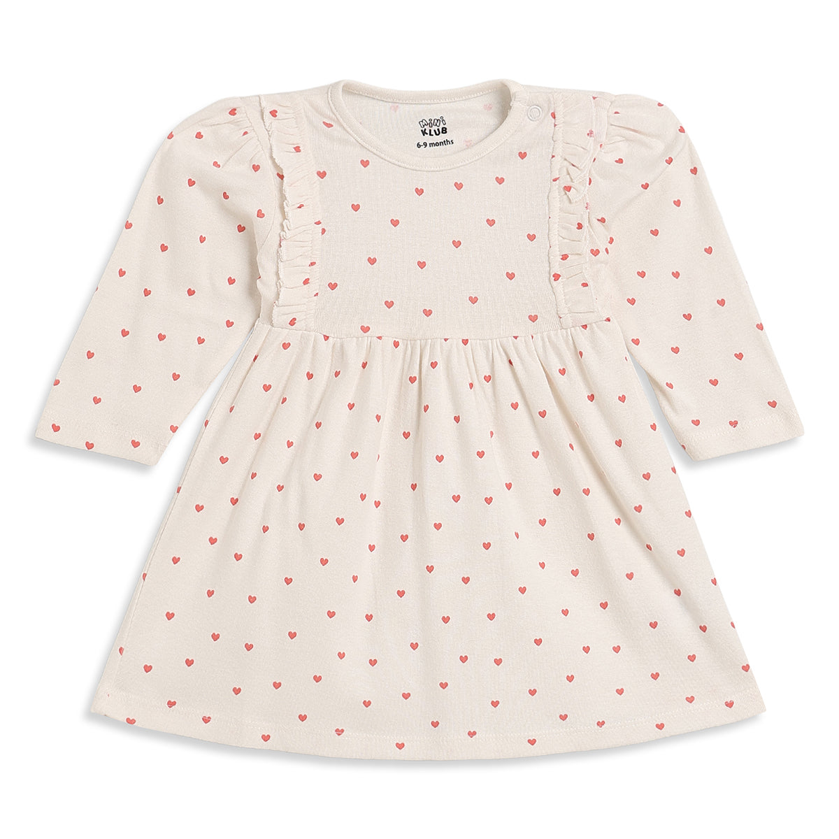 Baby Girls Cream Cotton Printed Dresses Pack of 2 Regular Fit