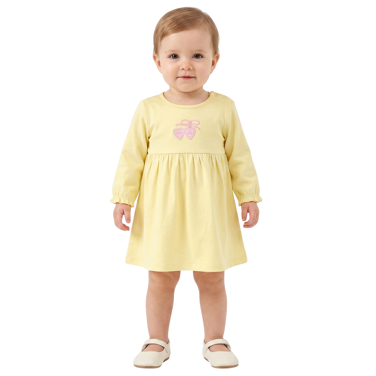 Baby Girls Yellow and Mint Green Cotton Dresses Pack of 2 Regular Fit