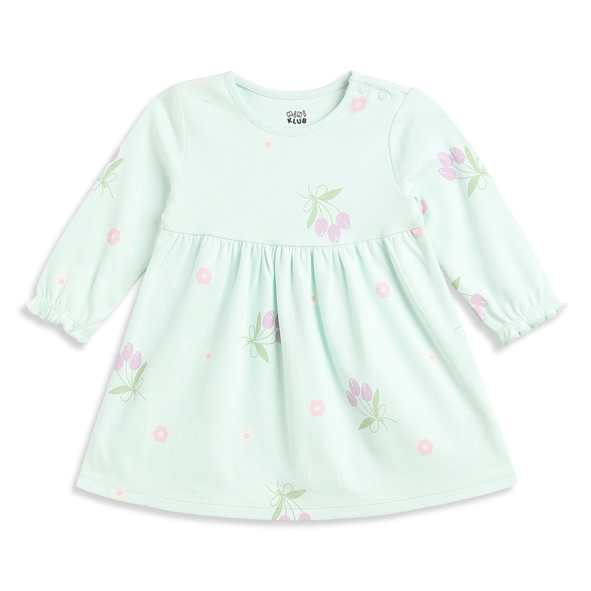 Baby Girls Yellow and Mint Green Cotton Dresses Pack of 2 Regular Fit