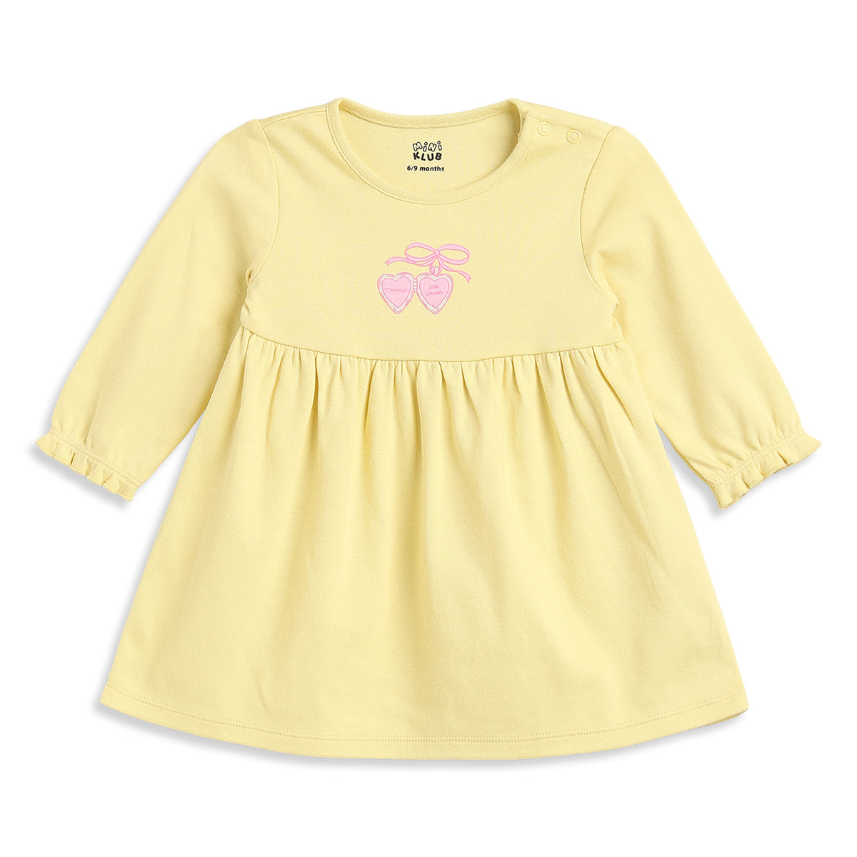 Baby Girls Yellow and Mint Green Cotton Dresses Pack of 2 Regular Fit