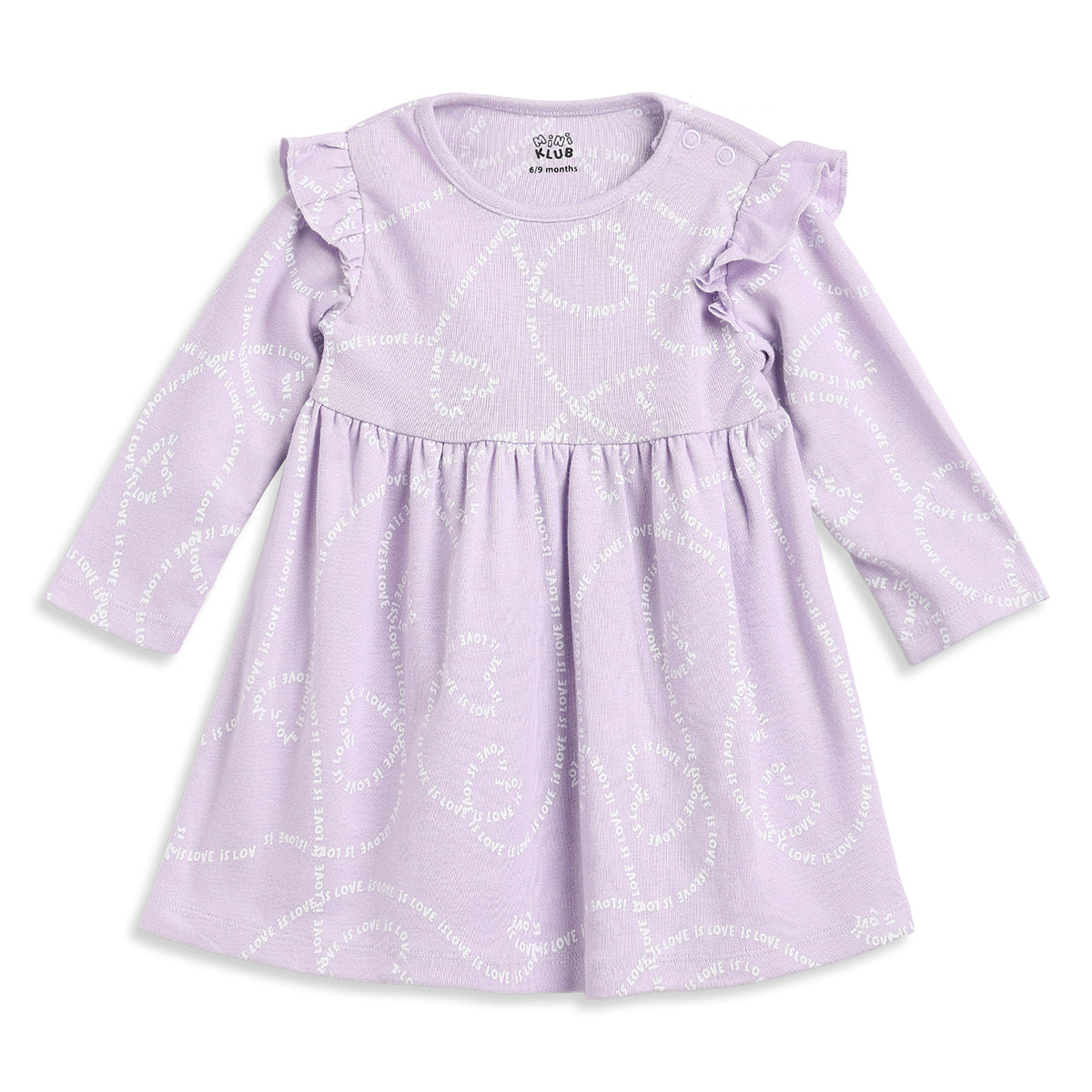Baby Girls Off White and Lavender Cotton Dresses Pack of 2 Regular Fit.