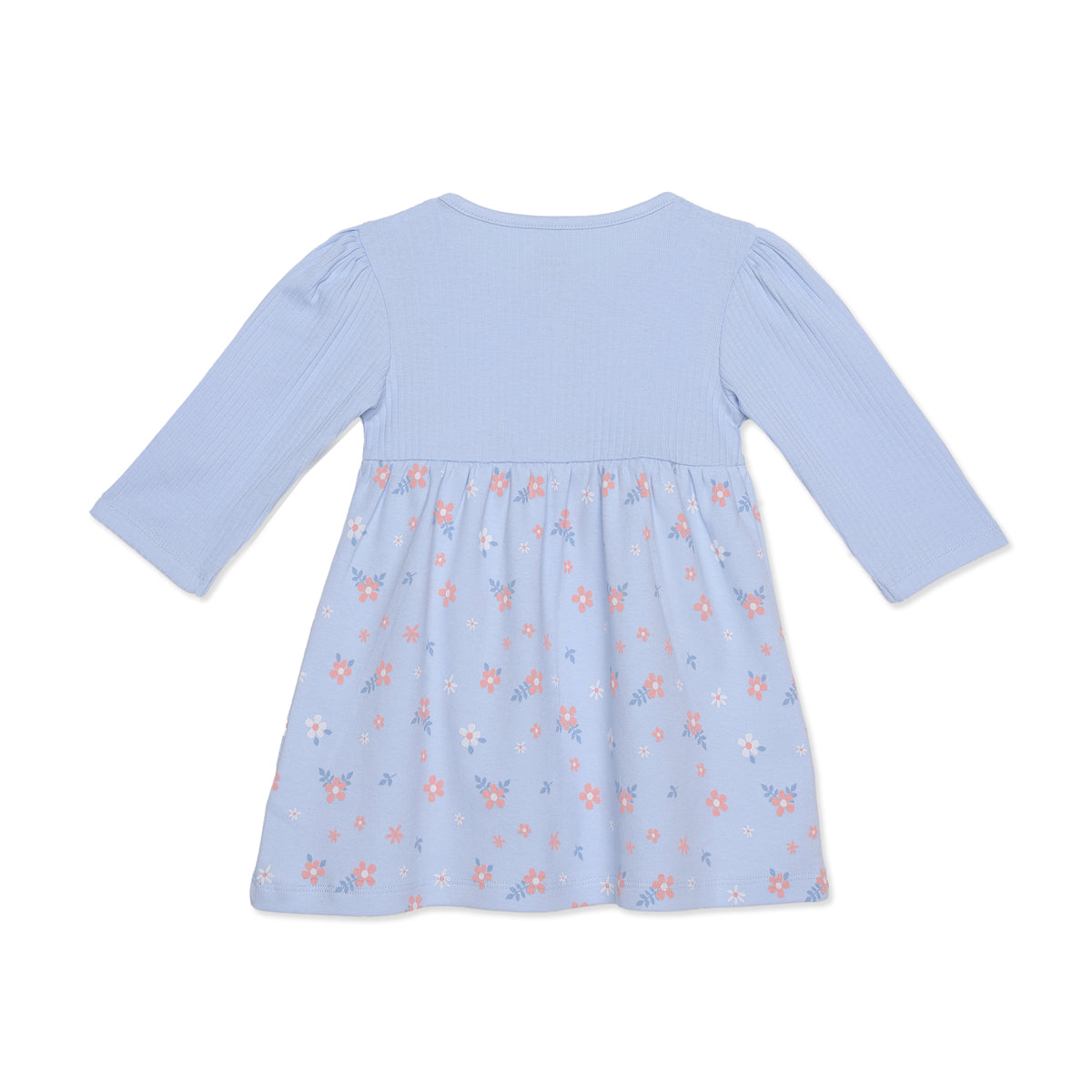 Baby Girls Blue and Peach Cotton Dresses Pack of 2 Regular Fit Casual Kids Dresses