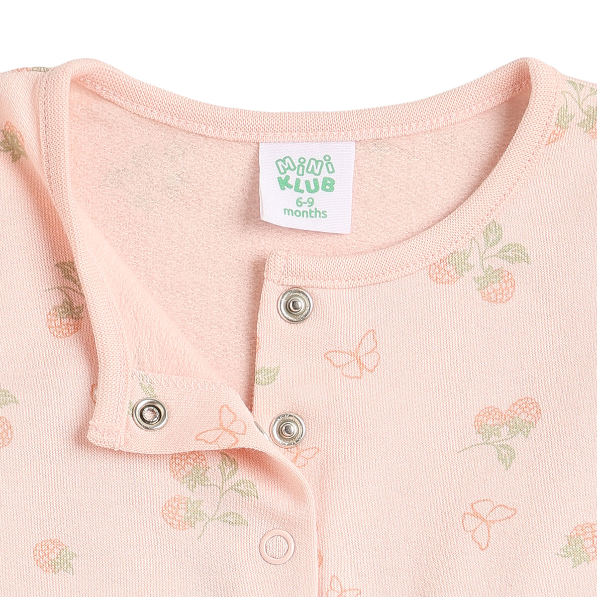 Baby Girls Peach and Off White Cotton Printed Dress Pack of 2 Regular Fit.