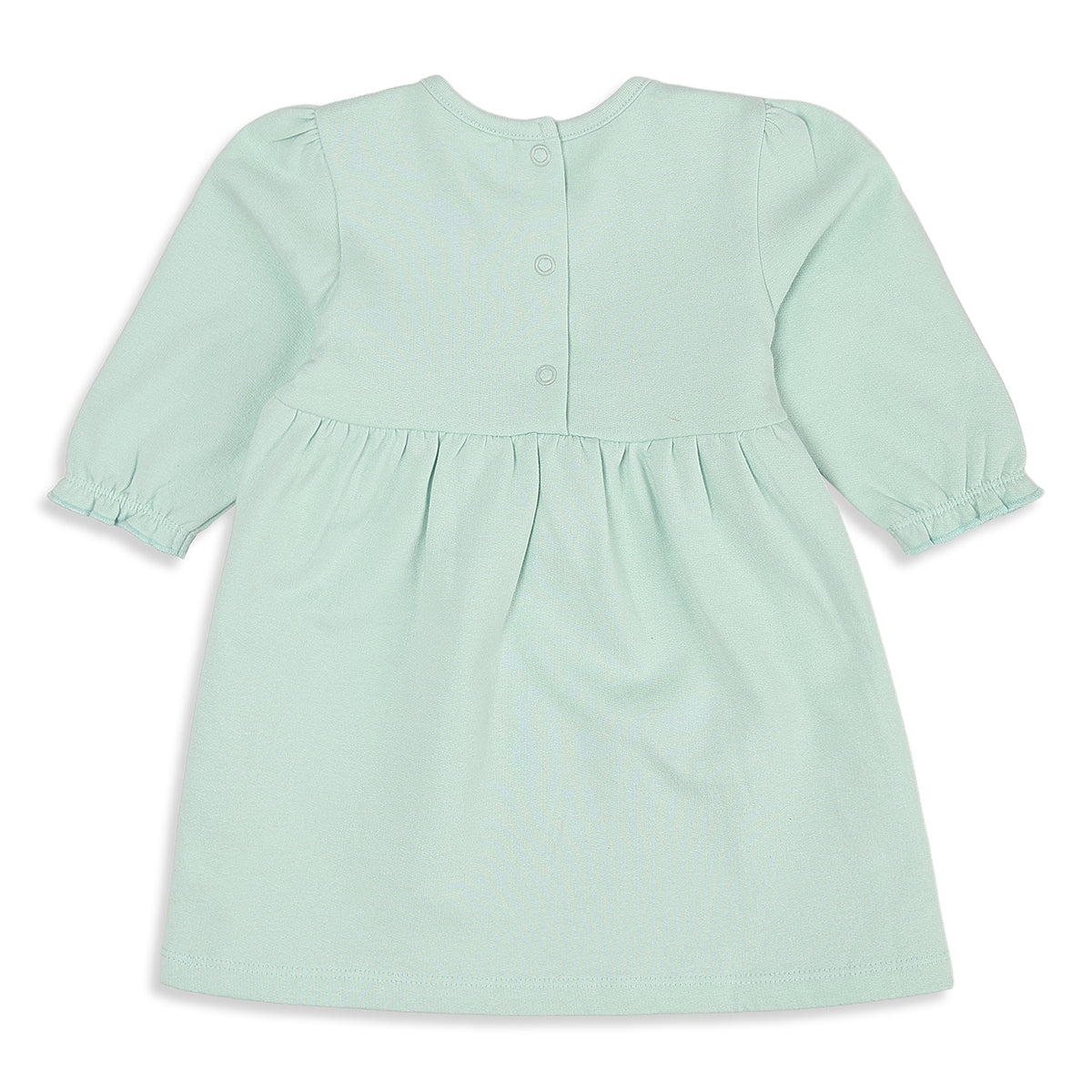 Baby Girls Cream and Mint Green Cotton Blend Printed Ruffle Dresses Pack of 2 Regular Fit Casual Wear