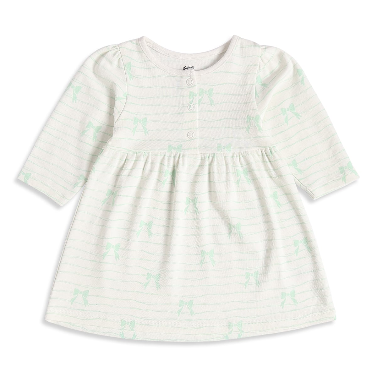 Baby Girls Pink And Off-White Cotton Printed Dresses Pack Of 2 Regular Fit Casual Wear