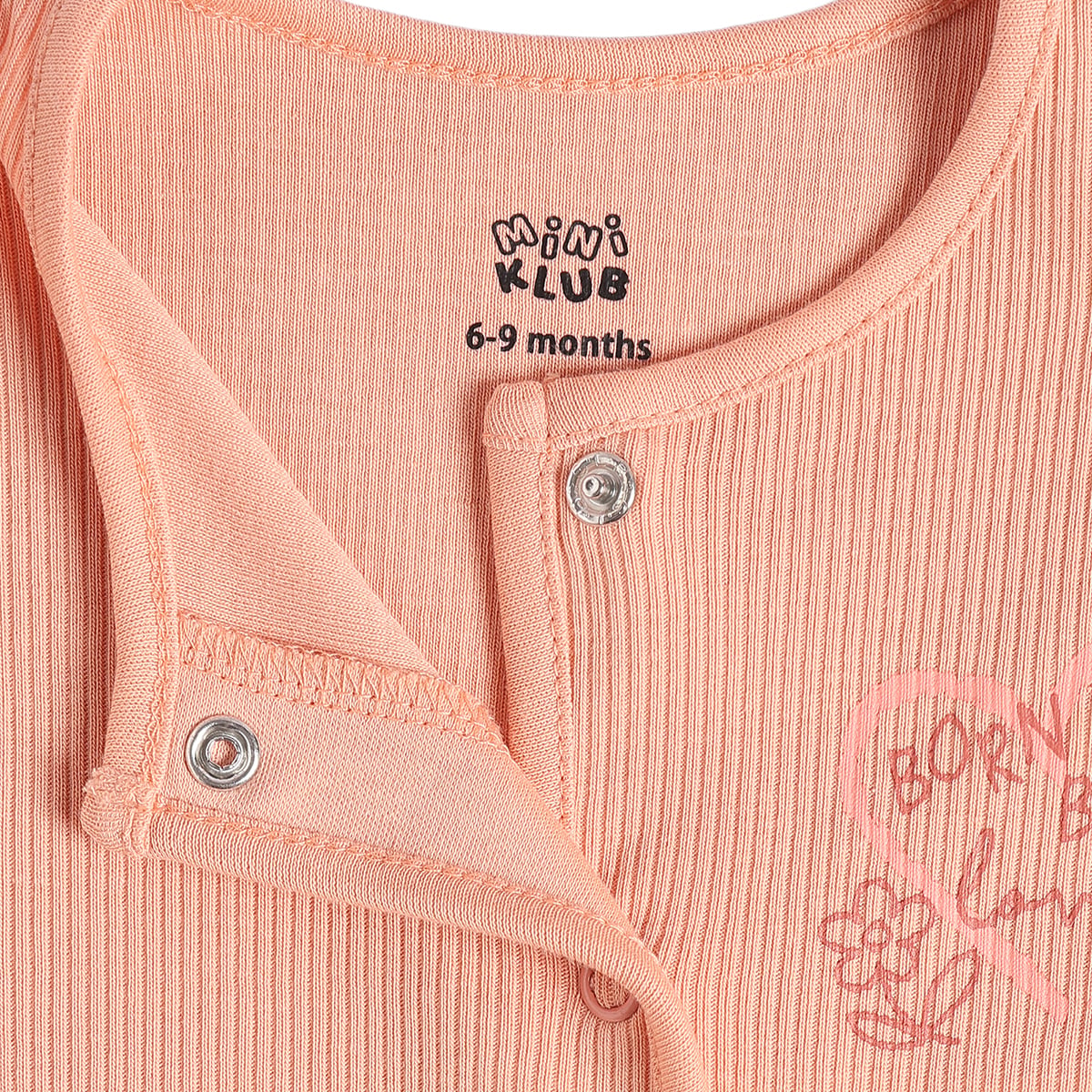Baby Girls Pink And Peach Cotton Printed Front Open Vests Pack Of 2 Regular Fit Casual Wear