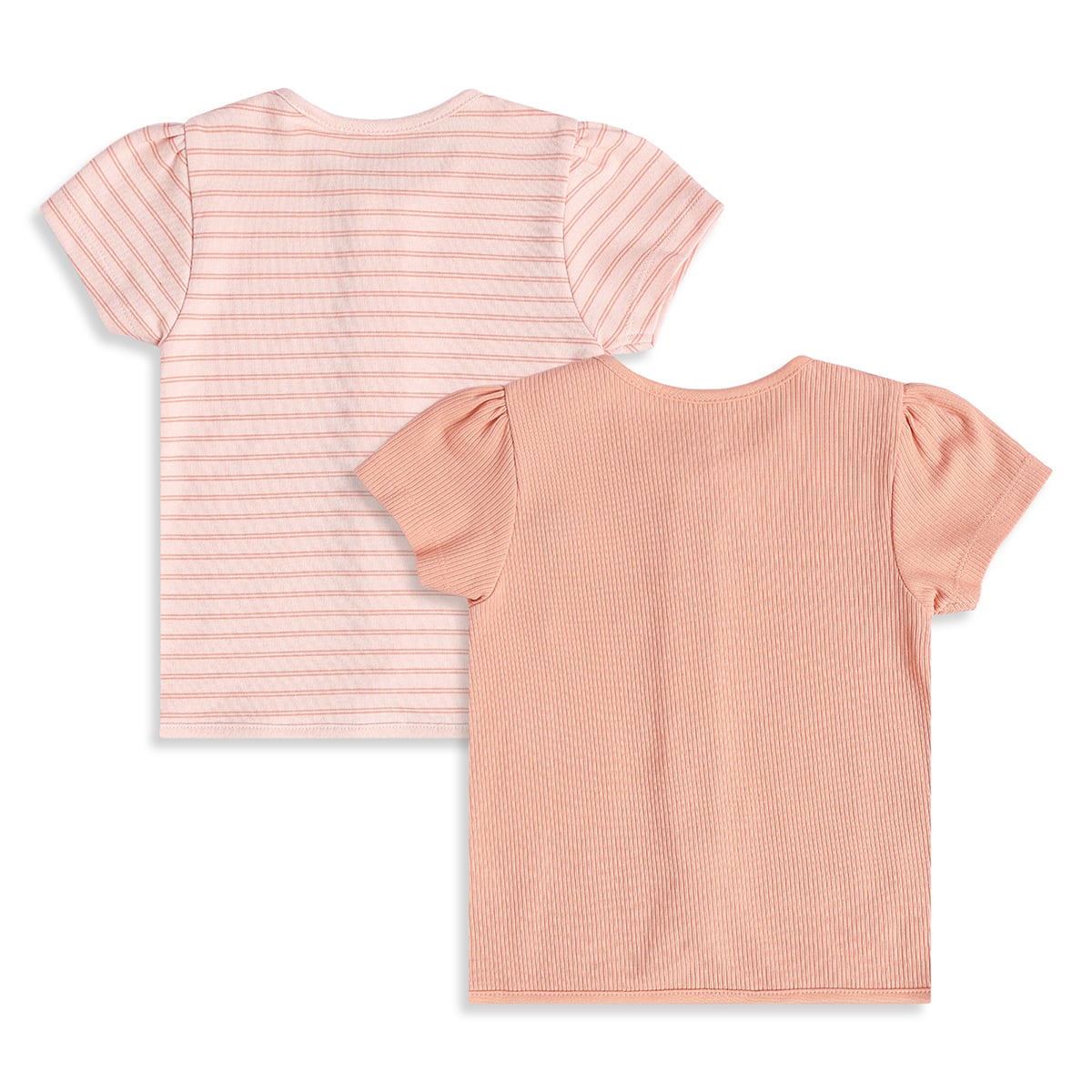 Baby Girls Pink And Peach Cotton Printed Front Open Vests Pack Of 2 Regular Fit Casual Wear
