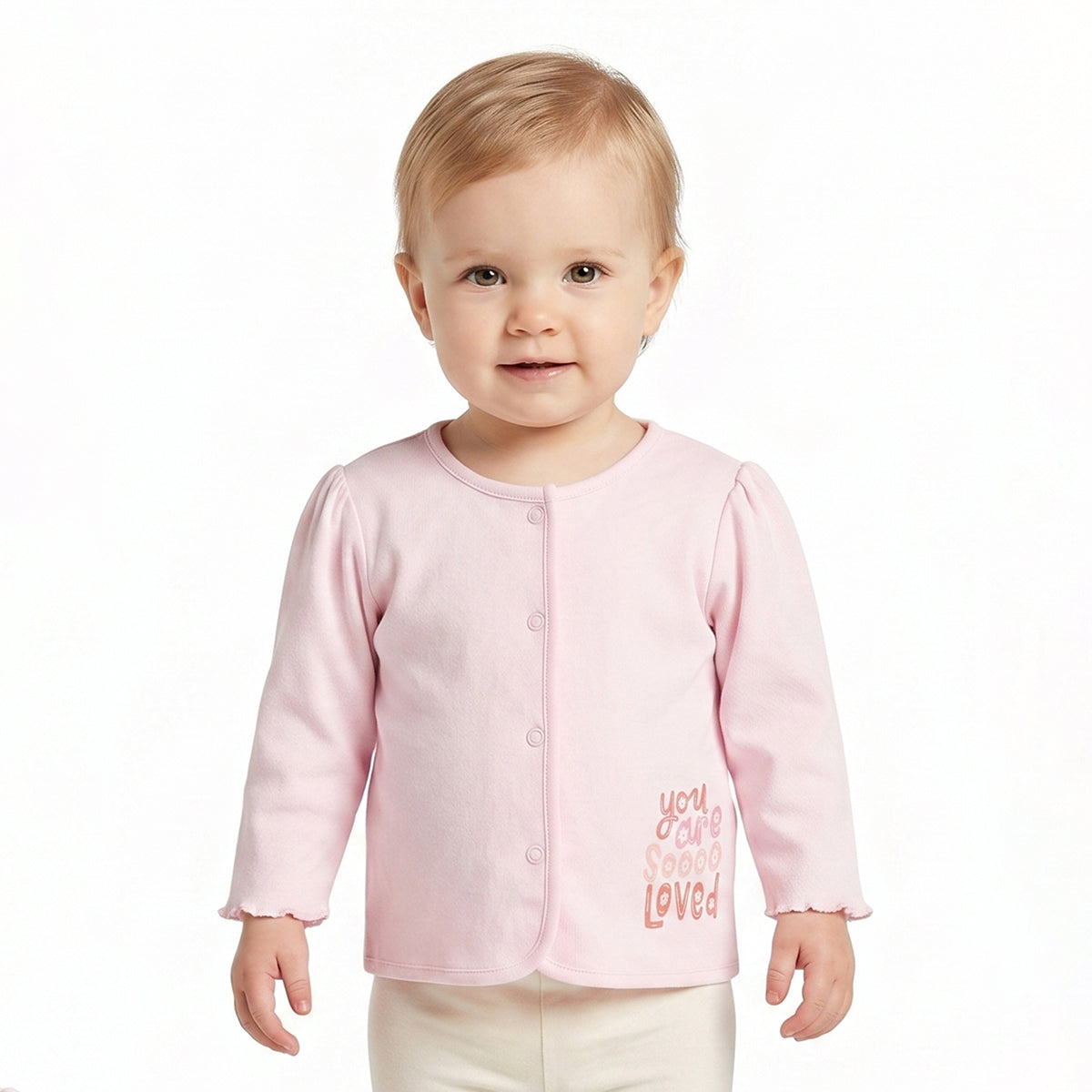 Baby Girls Pink and Purple Cotton Front Open Vest Pack of 2 Regular Fit.