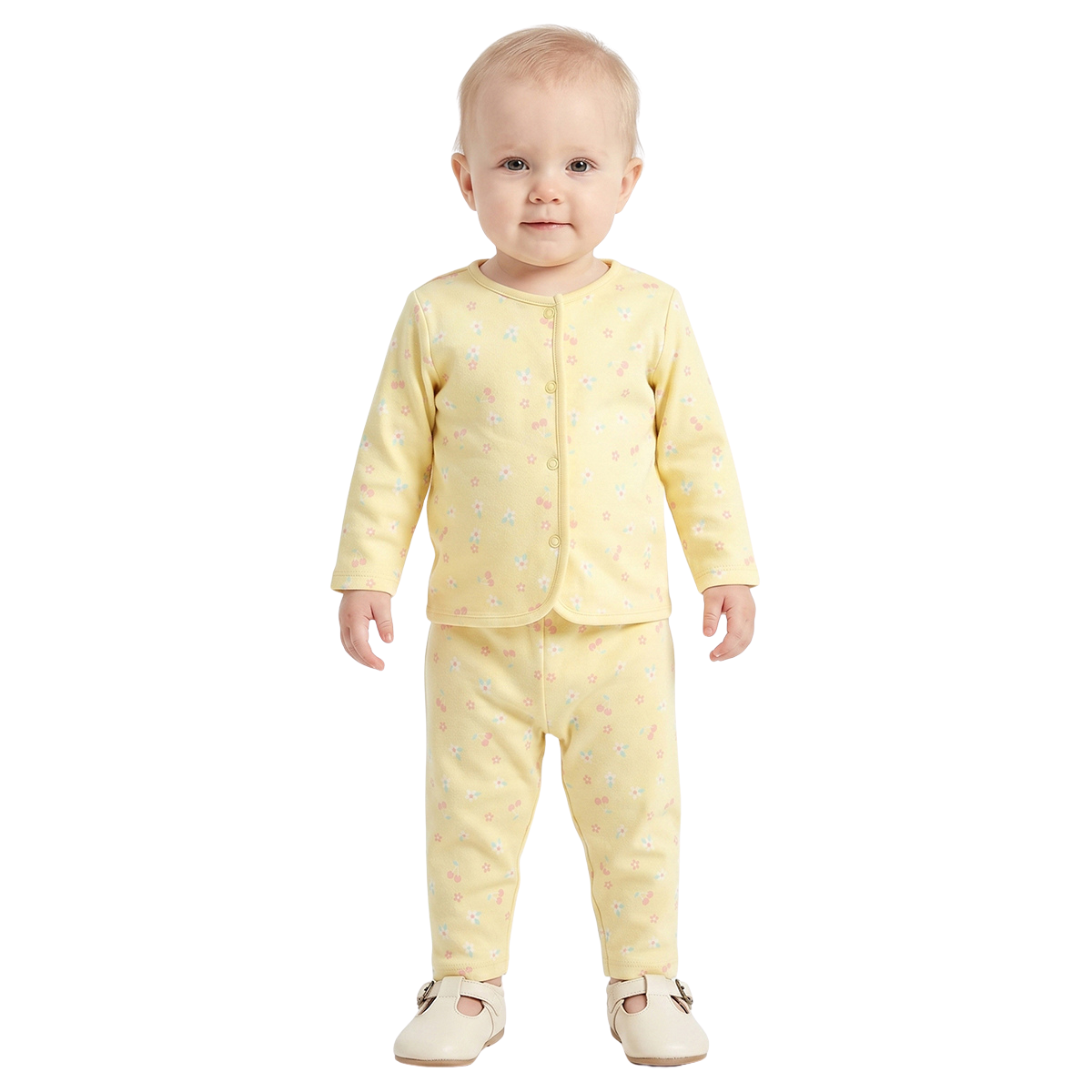 Baby Girls Blue and Yellow Cotton Front Open Vest Pack of 2 Regular
