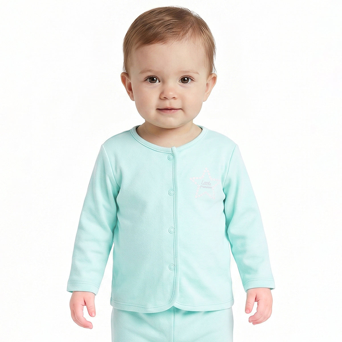 Baby Girls Blue and Yellow Cotton Front Open Vest Pack of 2 Regular Fit.